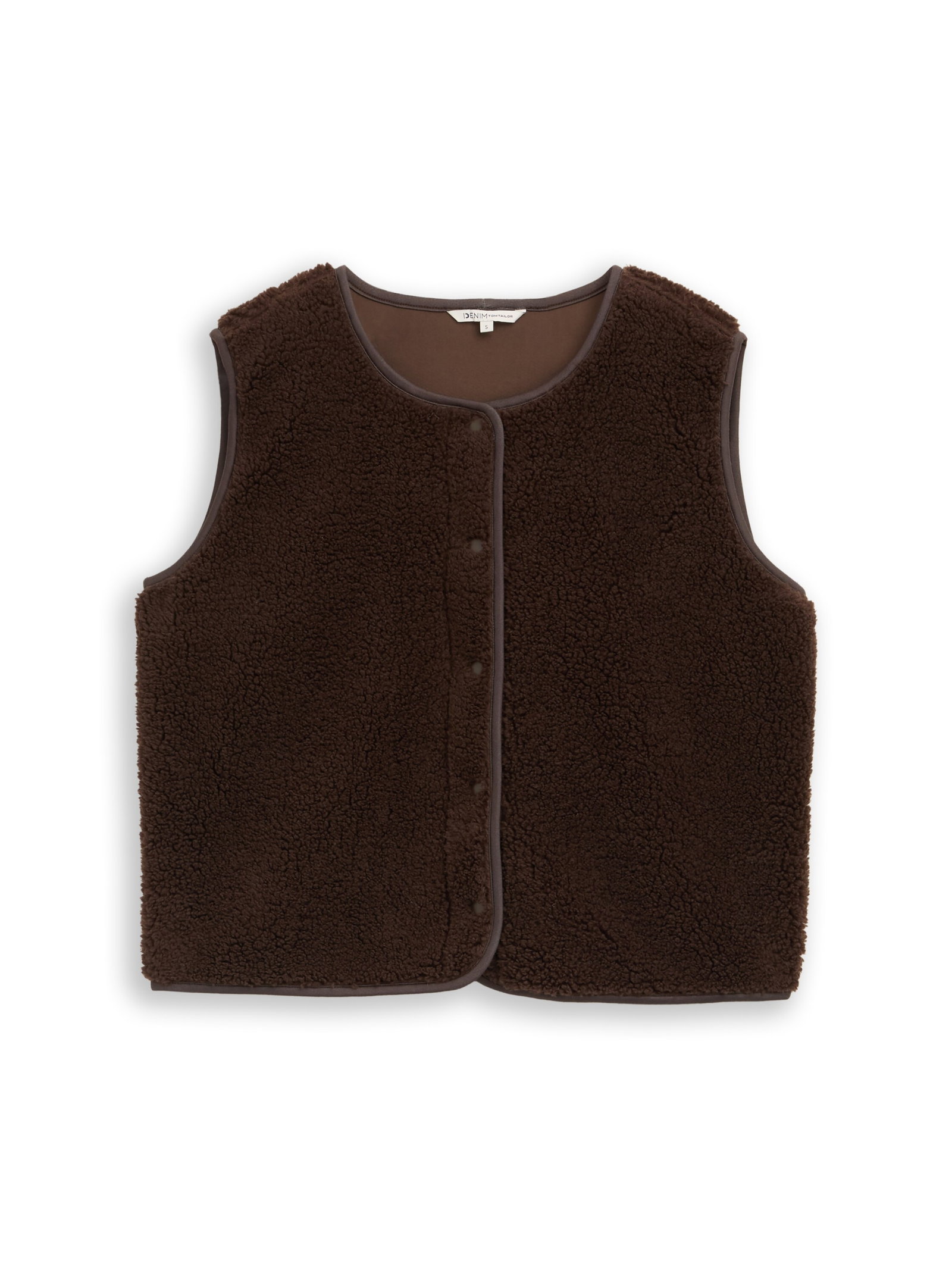 teddy vest, cool dark brown #1
