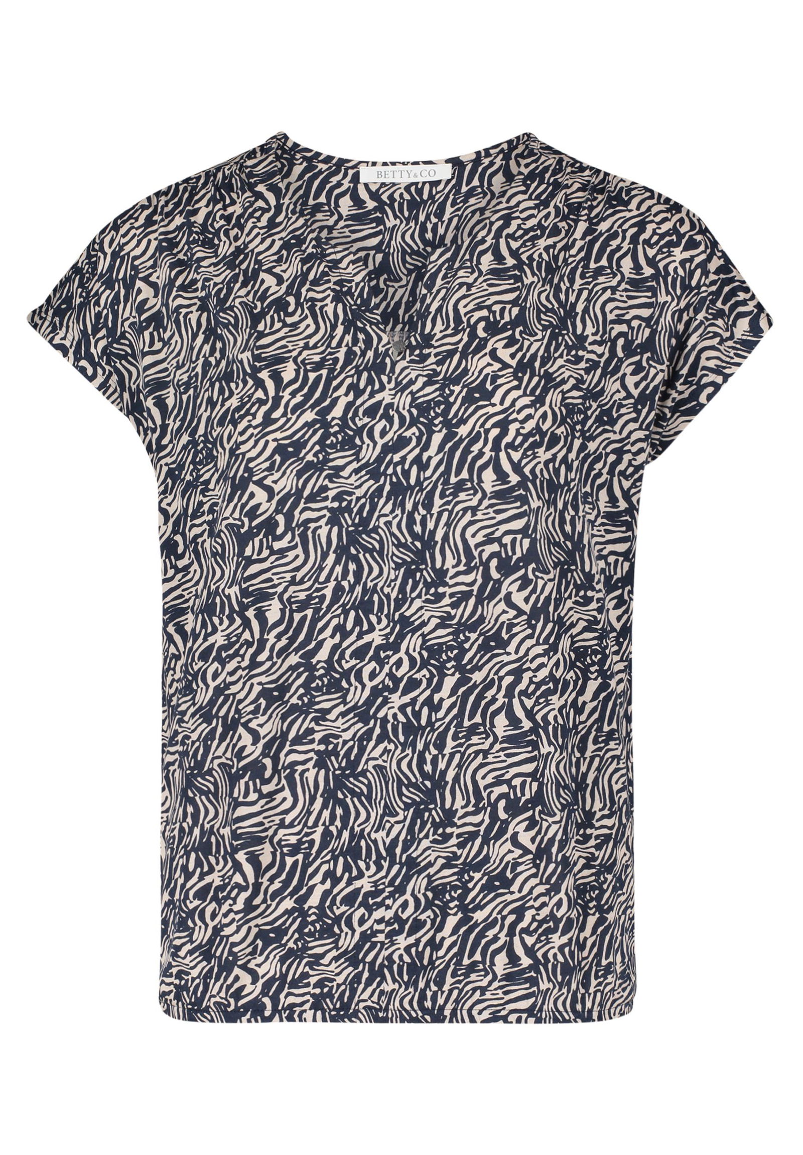 Betty & CO |  Shirt Kurz 1/2 Arm, Dark Blue/Nature | S | dark blue/nature