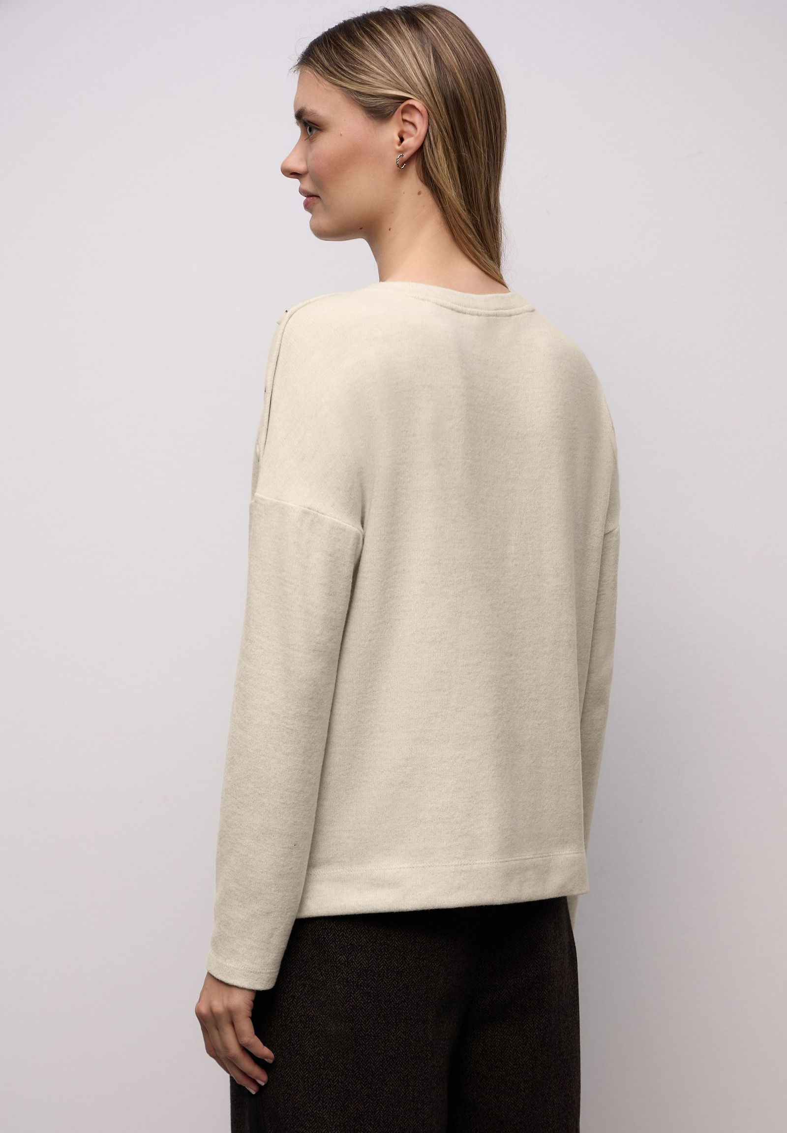 |  LTD QR soft melange look shirt, cotton beige mel. | 42