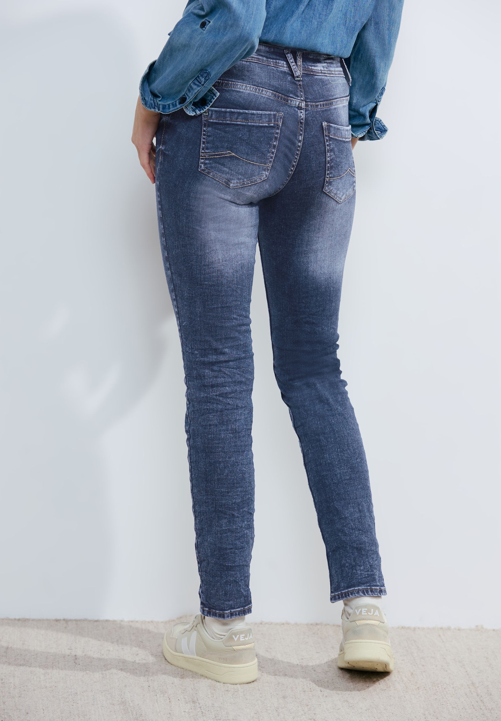 CECIL |  CECIL Slim Jeans  | 33/28 | mid blue wash