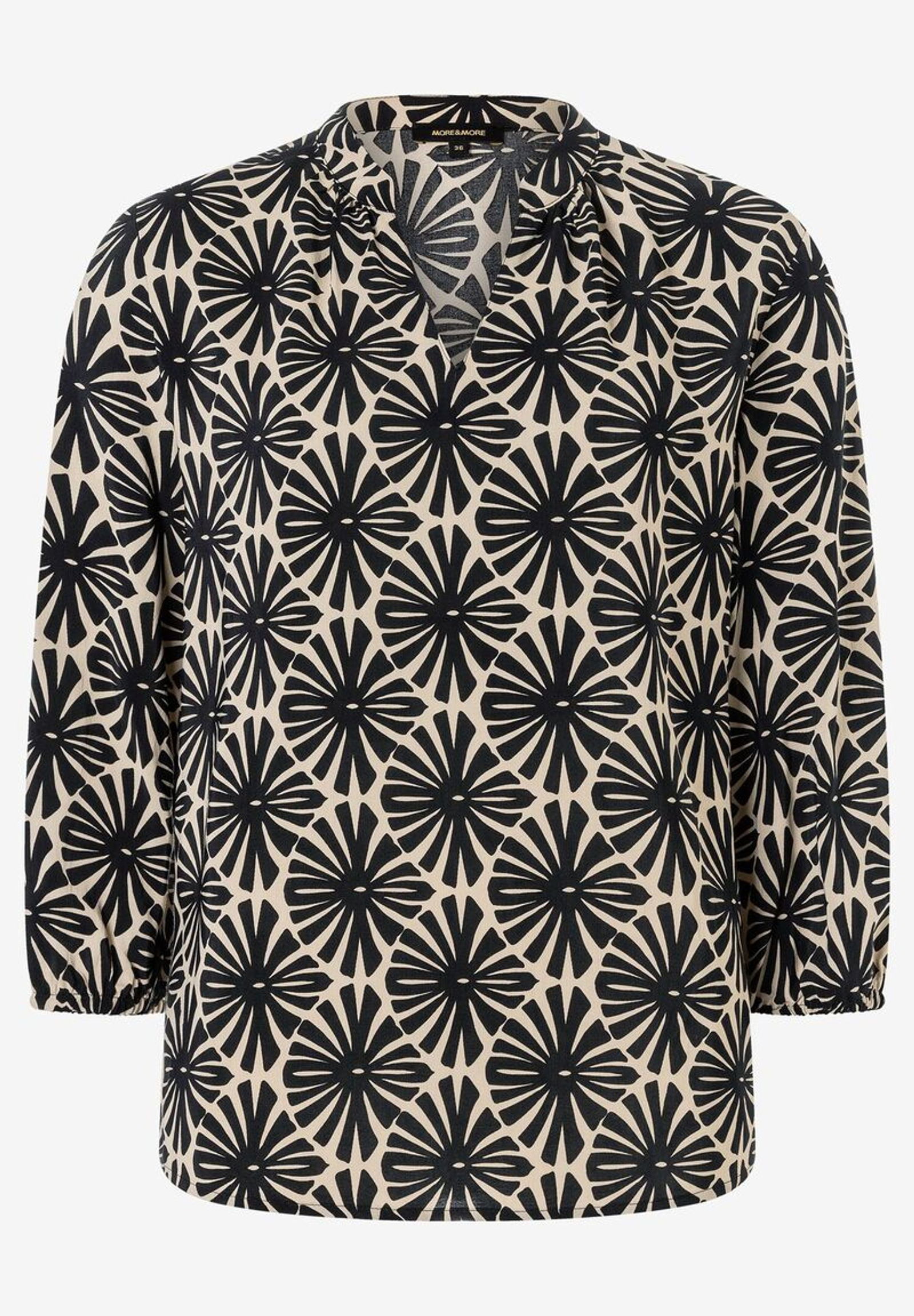 0fae216ce5c5dc3904045d0c99e06ab6 | Printed Ecovero Blouse, round graphical print | 42 | schwarz
