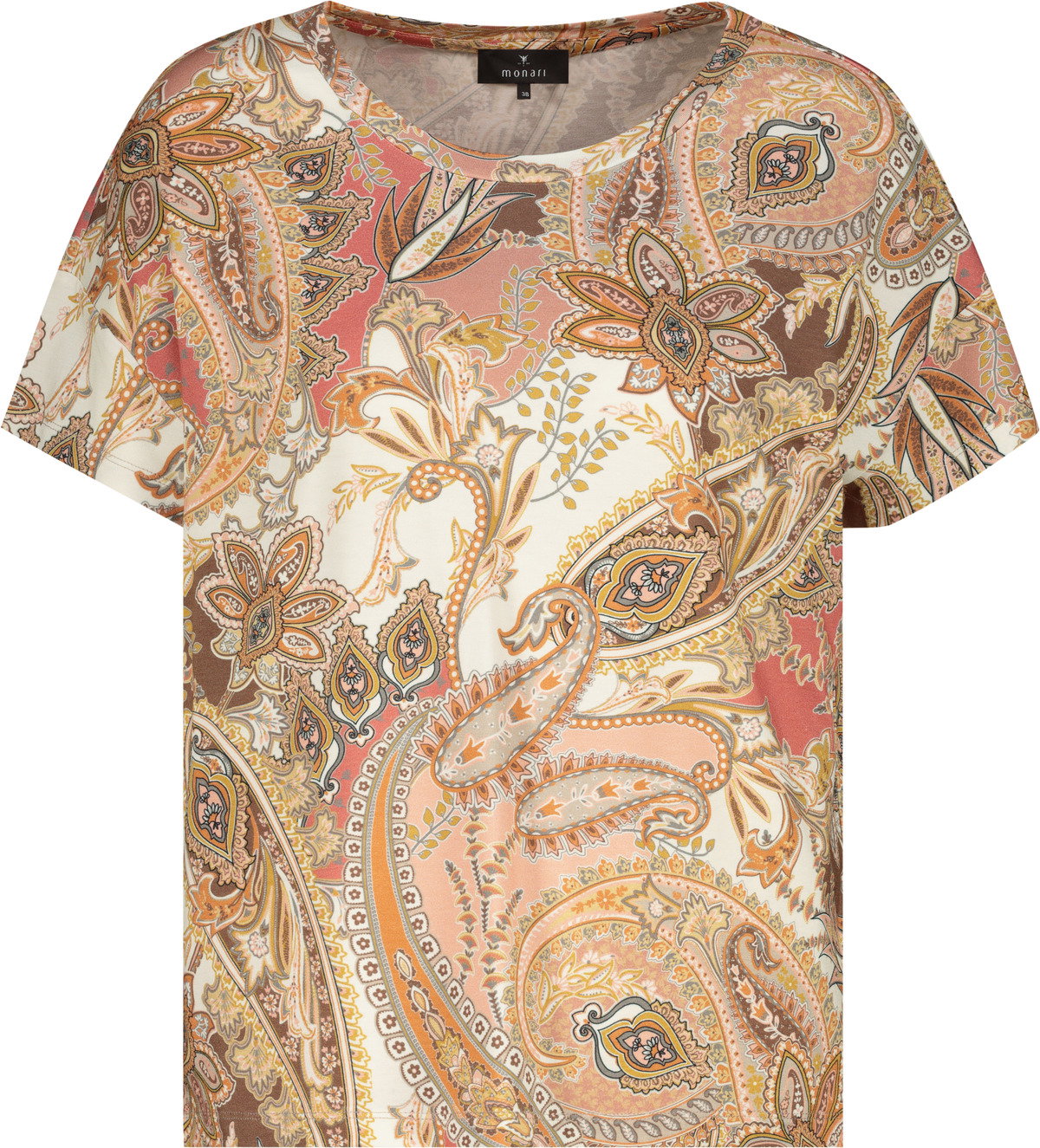 T-Shirt, mocca gemustert #1
