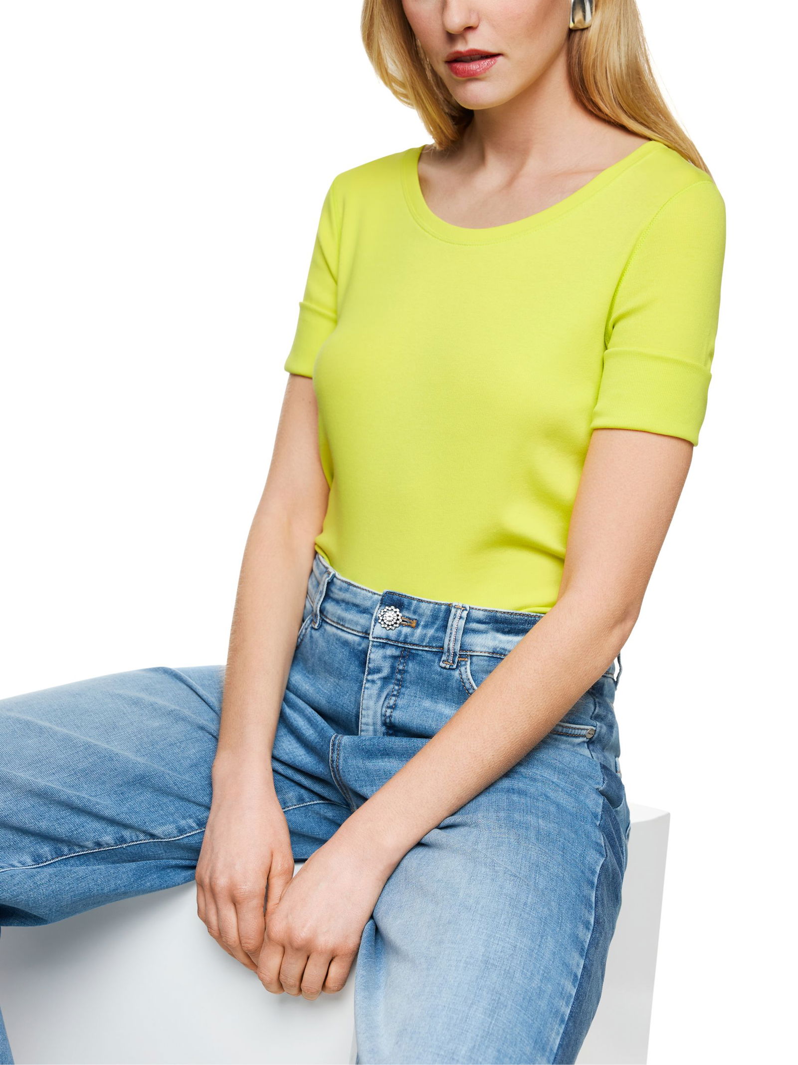 0beac898c4955019b5ff2f8a87b7bd1d Marc Cain Additions |  Marc Cain T-Shirt mit Turn-up-Ärmeln | 36 | 1326_412