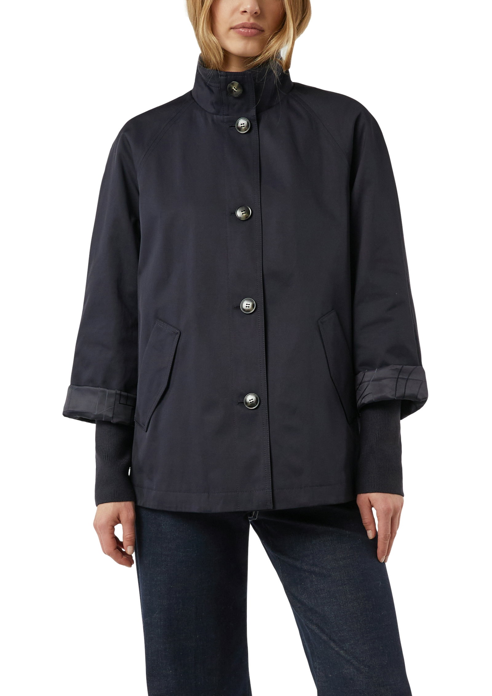 Comma Cape-Jacke im Relaxed Fit mit Stehkragen und Rippbündchen #3
