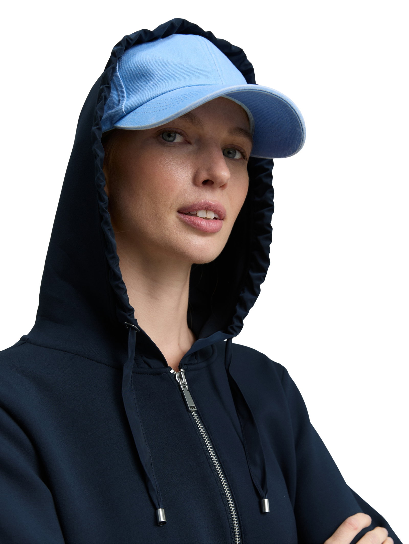 Sweatjacket with hood, sky captain blue #5