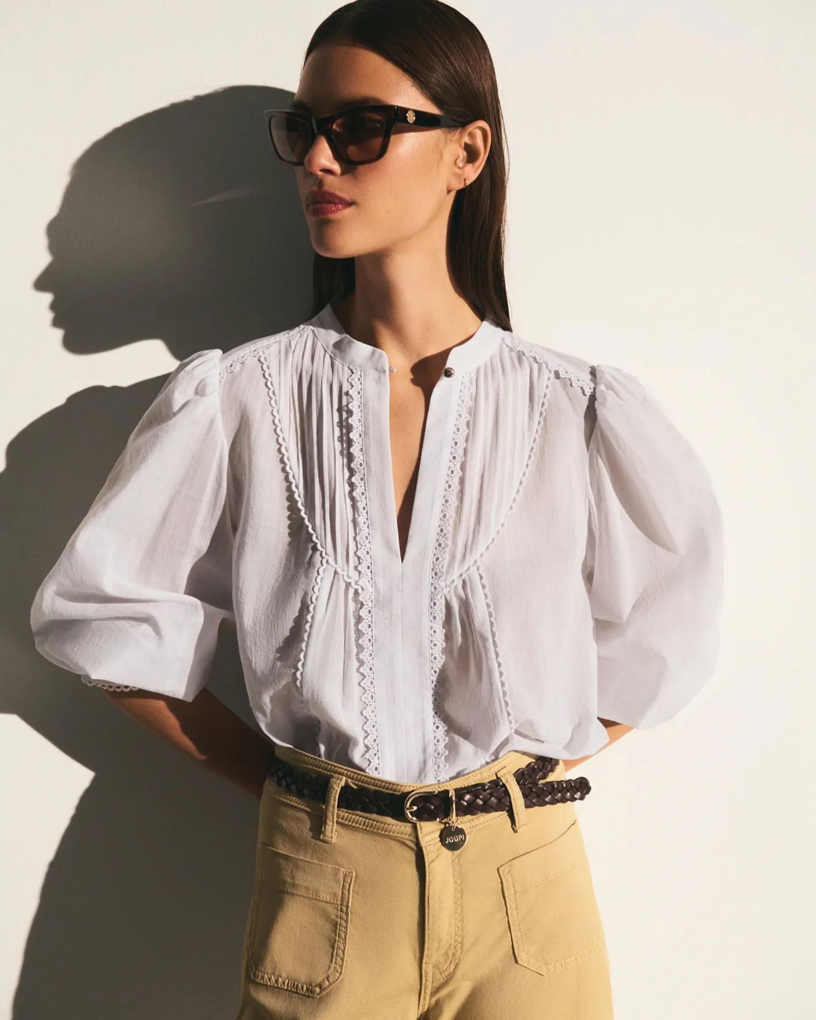 Joop |  Joop Druckbluse  | 40 | white