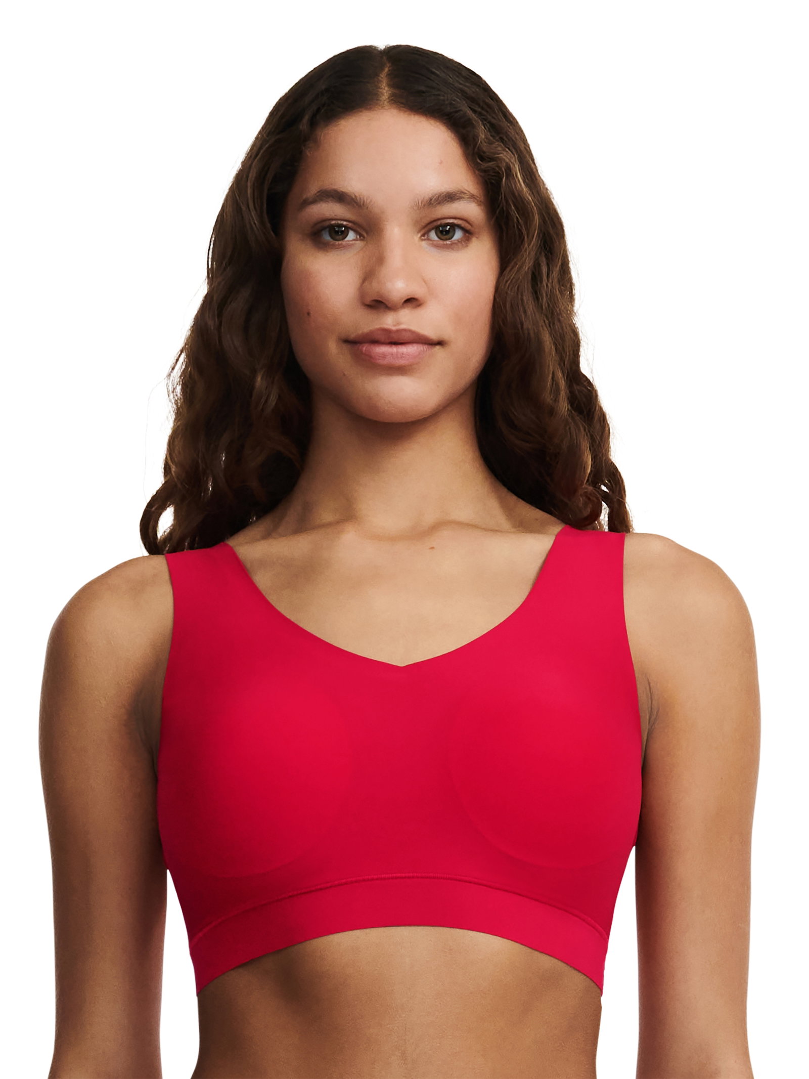 SOFTSTRETCH UW BH B. LOS PADDED V NECK, COQUELICOT #2