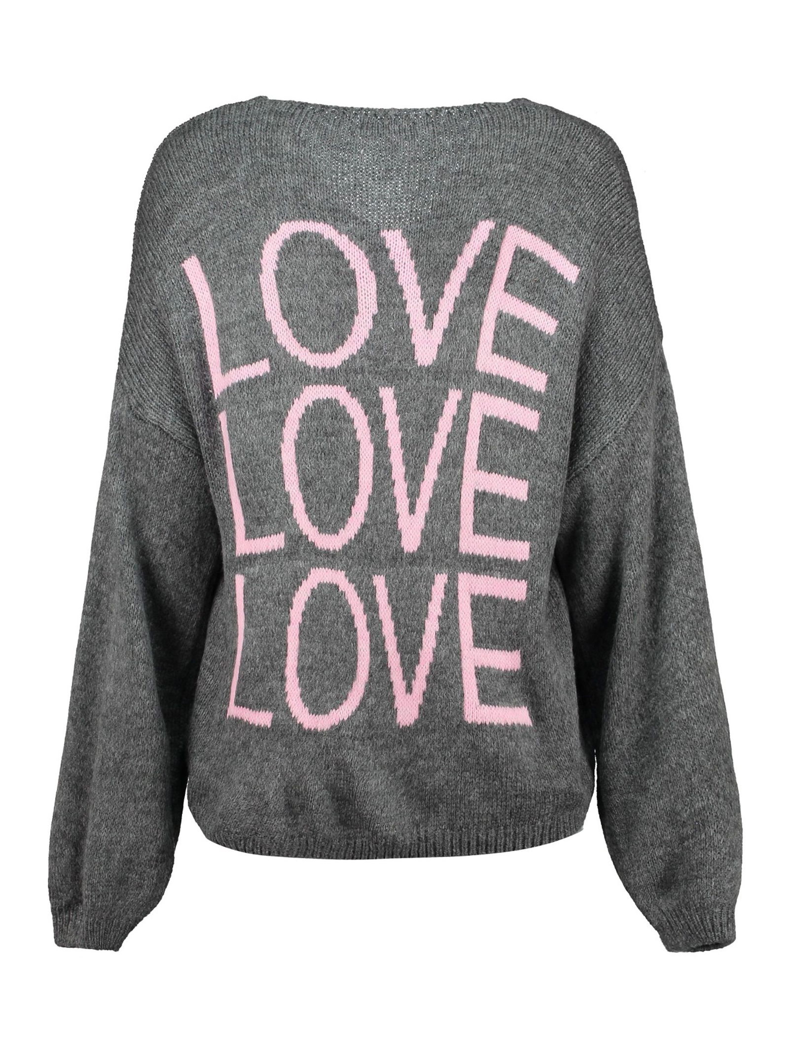 Hailys | Hailys Strickjacke | Cardigan | L/XL | grey/rose love