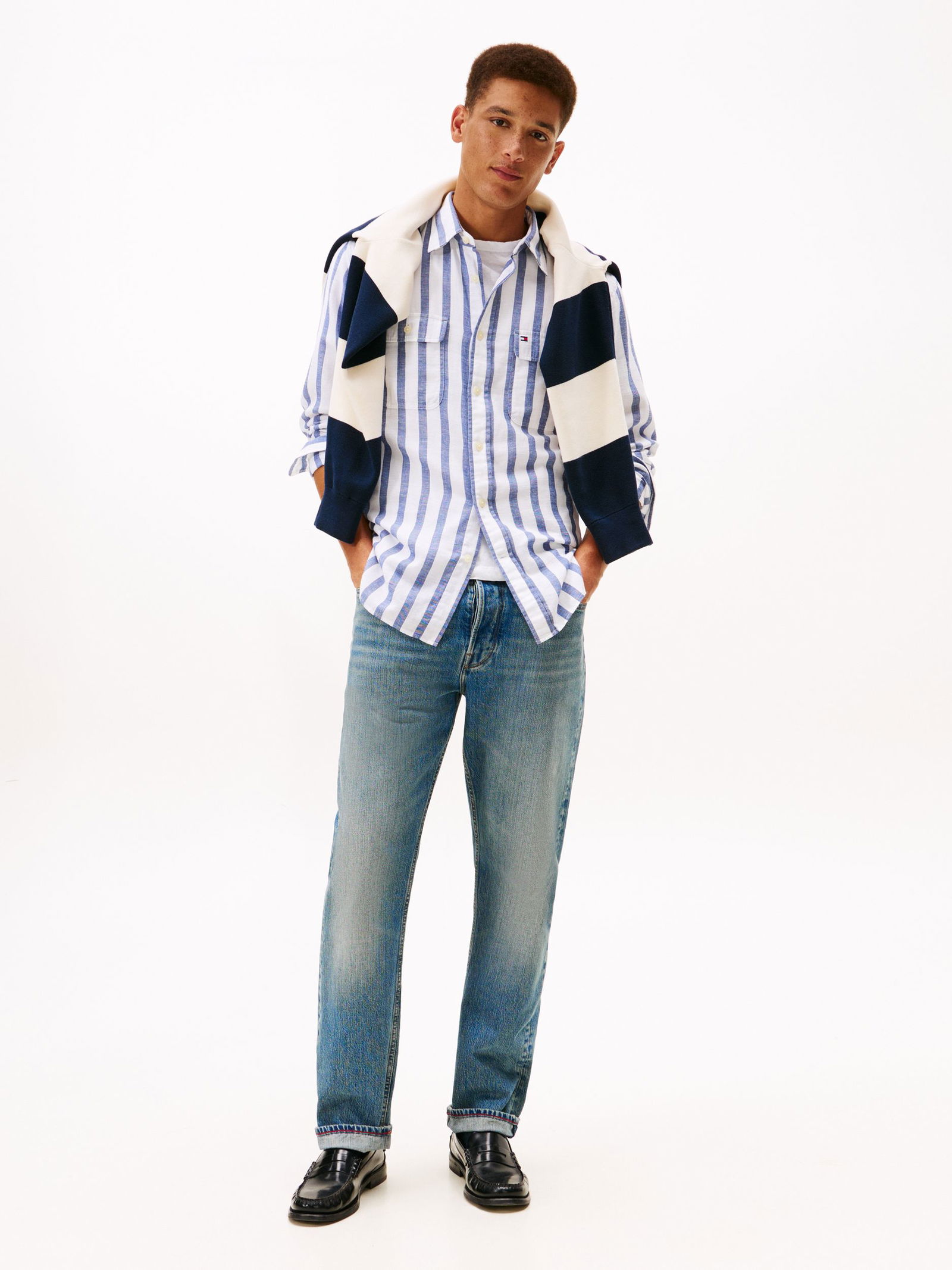 Tommy Hilfiger |  Tommy Hilfiger Hemd Modern Fit  | XL | blue spell / stripe