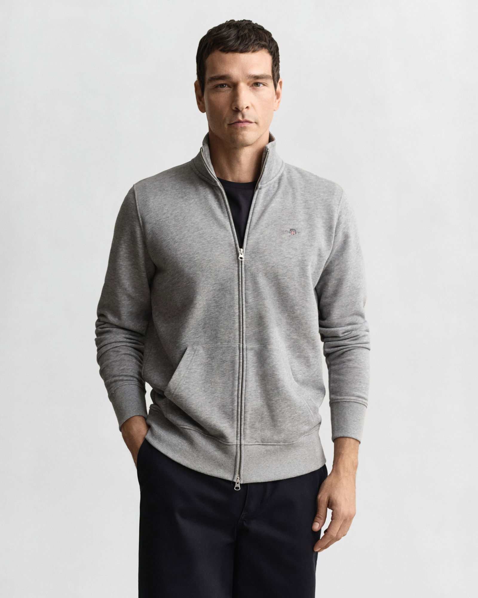 e9d4f3342db4e3e869a10bac790e0dc4 Gant | Gant Sweatjacke "Shield" | XXXL | grey melange