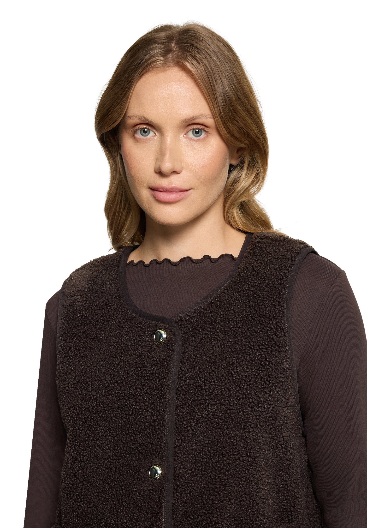 Sweat Jacke Kurz ohne Arm, Black Coffee #6