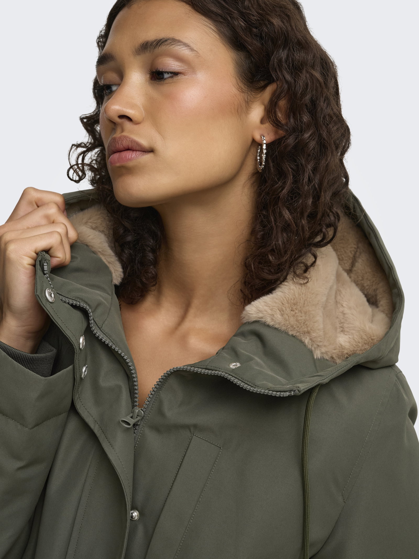 JDYVALENCIA PARKA COAT OTW SIJ, Chimera/FUR KELP #3