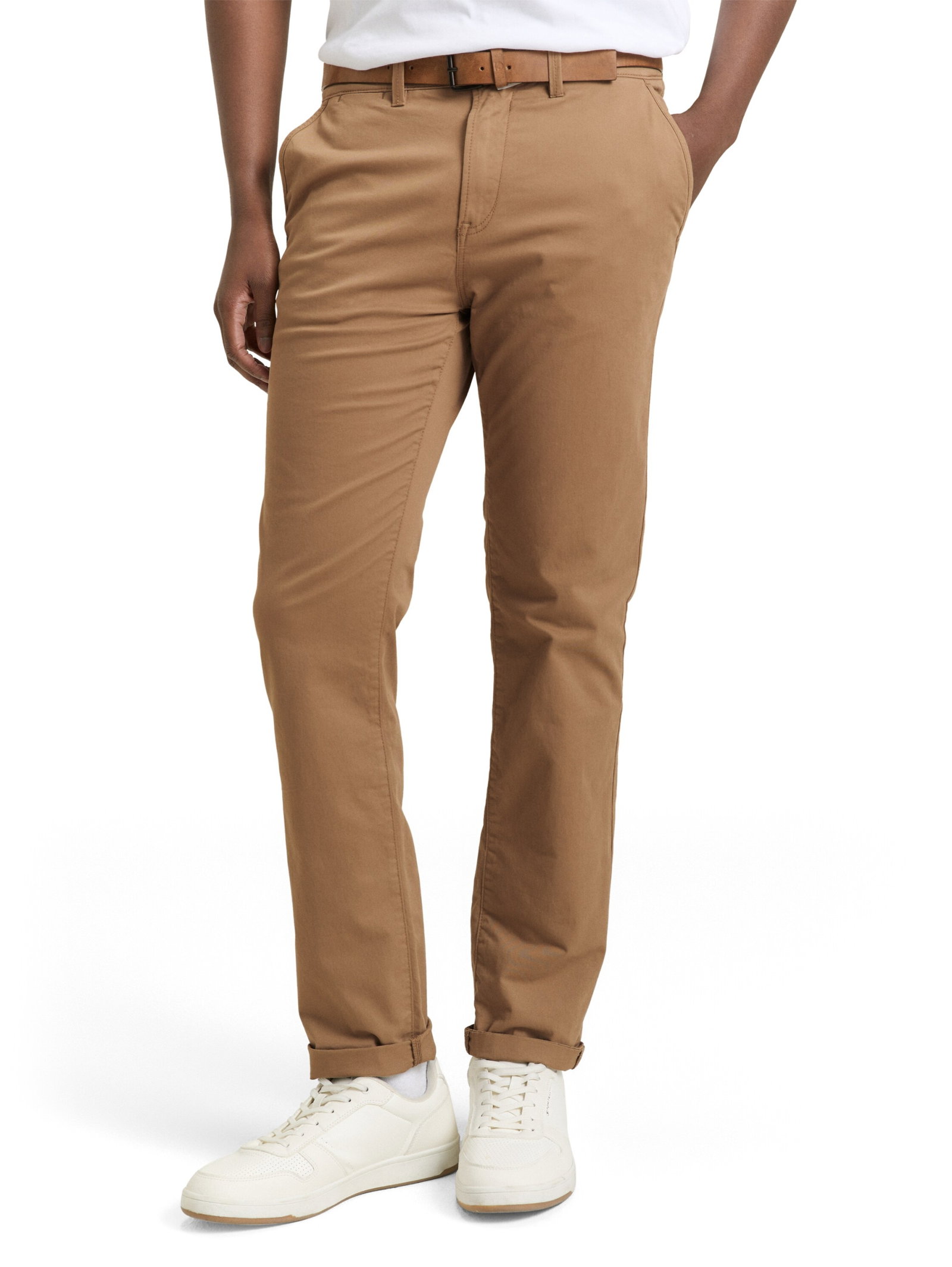 Slim Chino with belt, Honey Camel beige #4