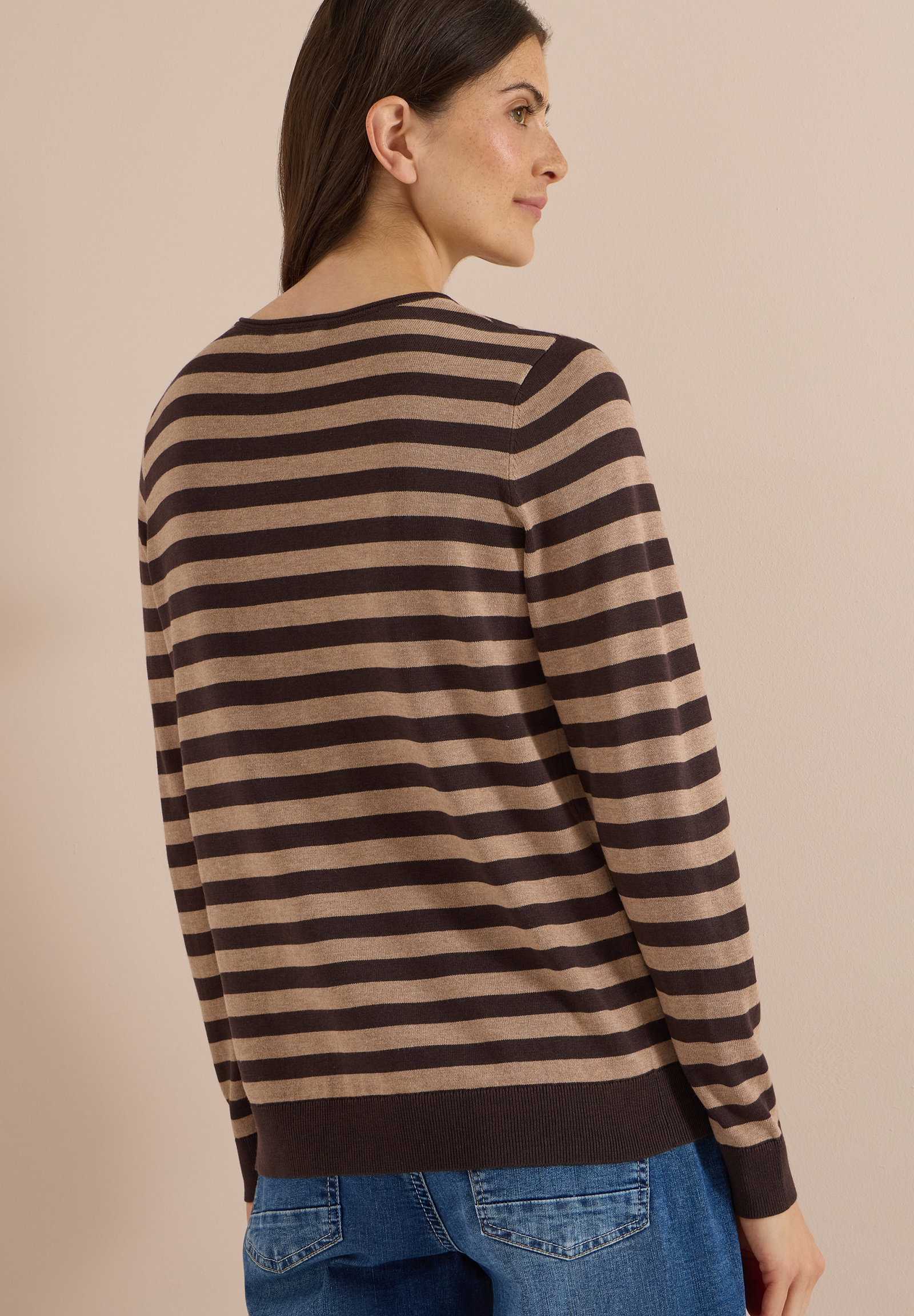 TOS_Striped Roundneck, truffle brown #4