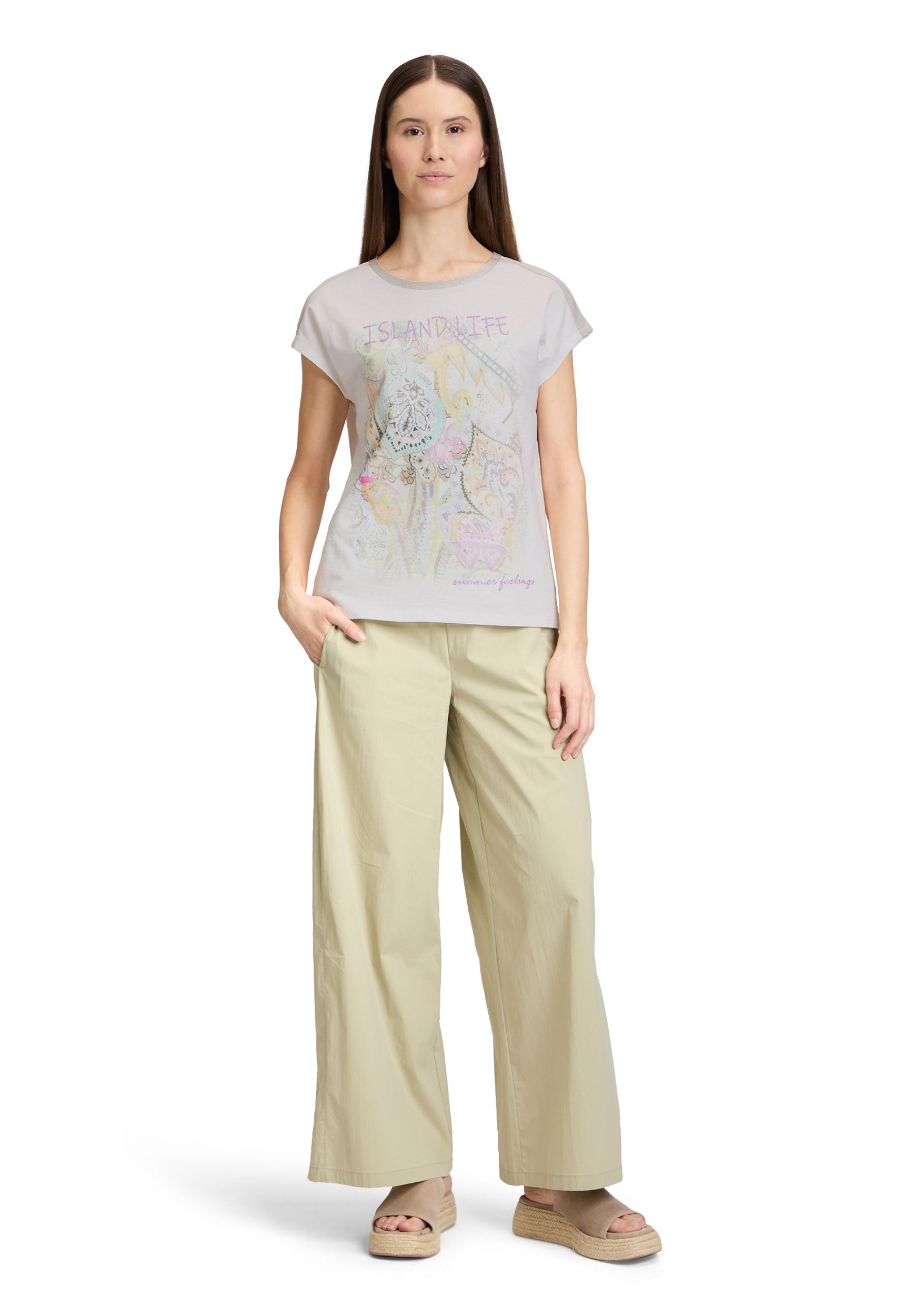 Cartoon |  Rundhals-Shirt | 44 | patch cream/rosé