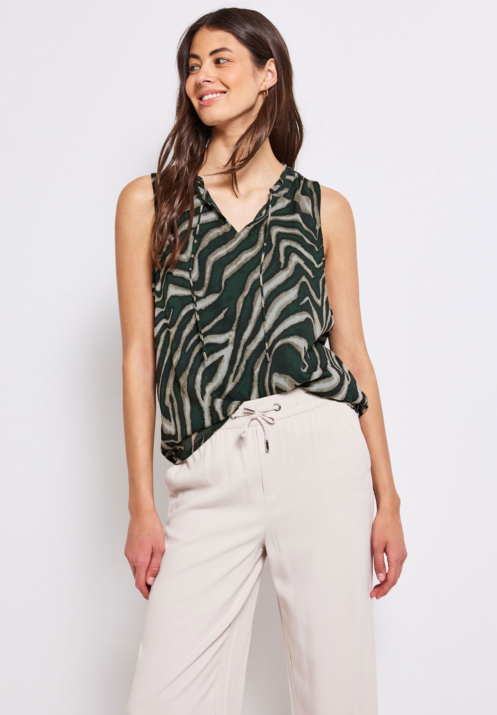  |  Chiffon Blusentop mit Print | 42