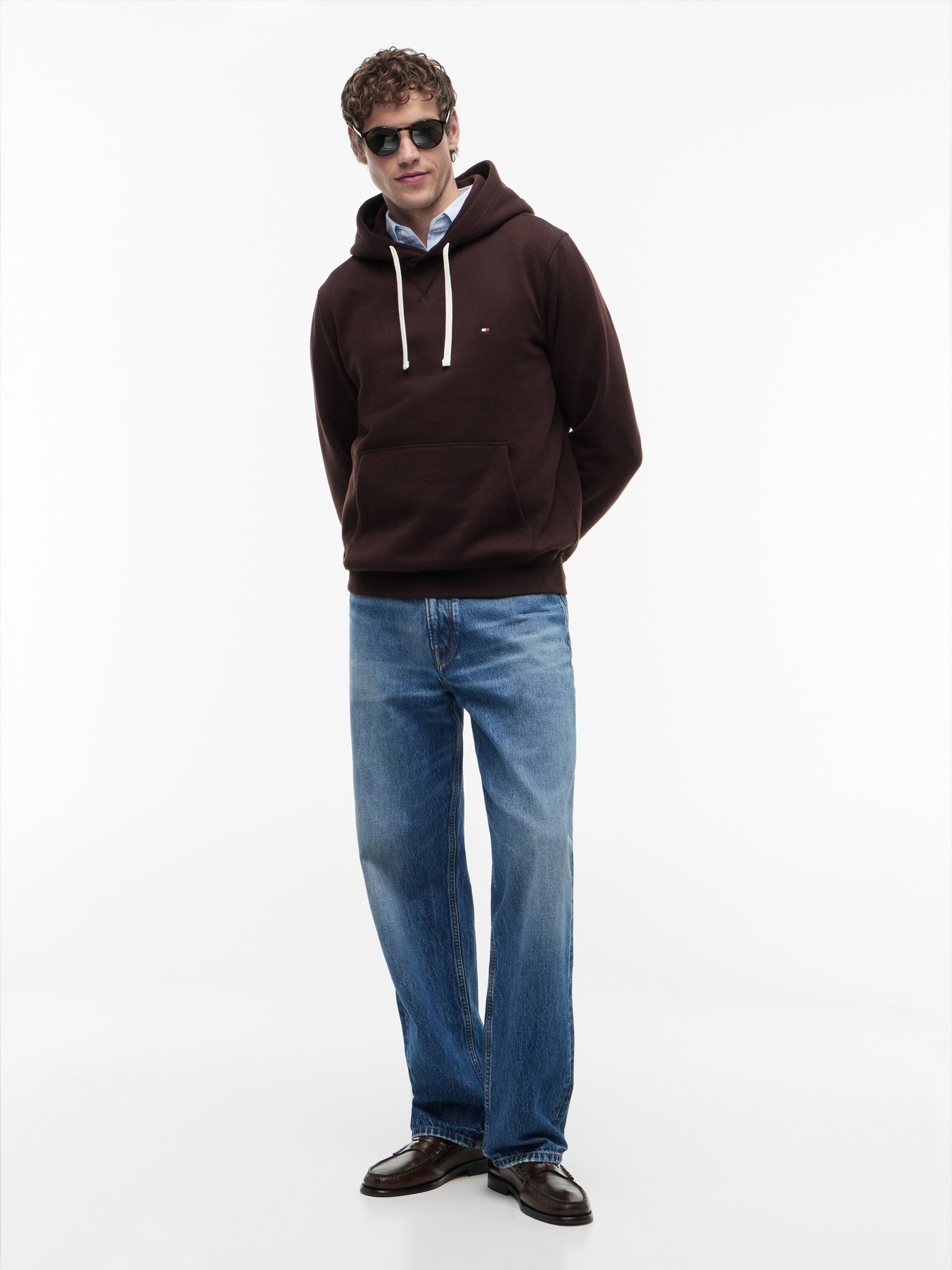 ESS SEASONAL FLEECE HOODY, BROWN #5