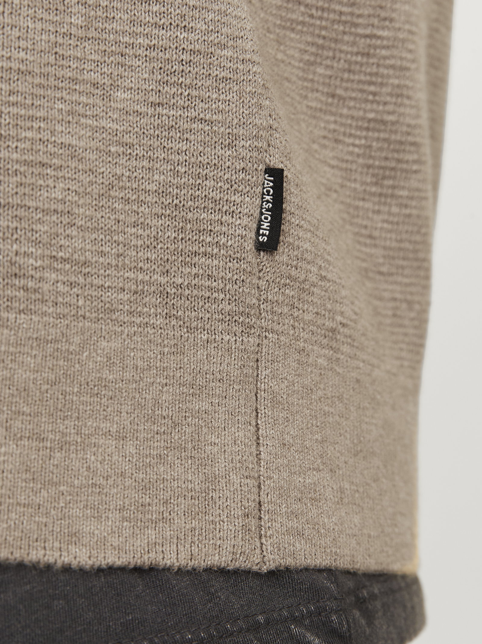 JPRBLAMILANO STITCH KNIT HALF ZIP S, Greige/Melange #4