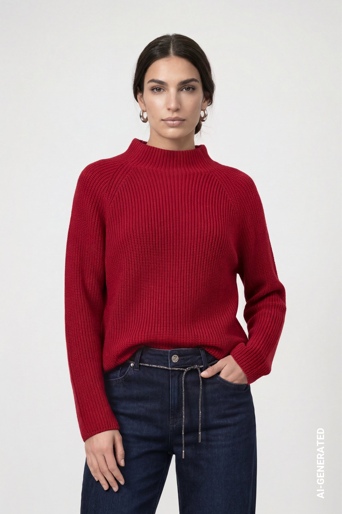 Pullover, red dahlia #2