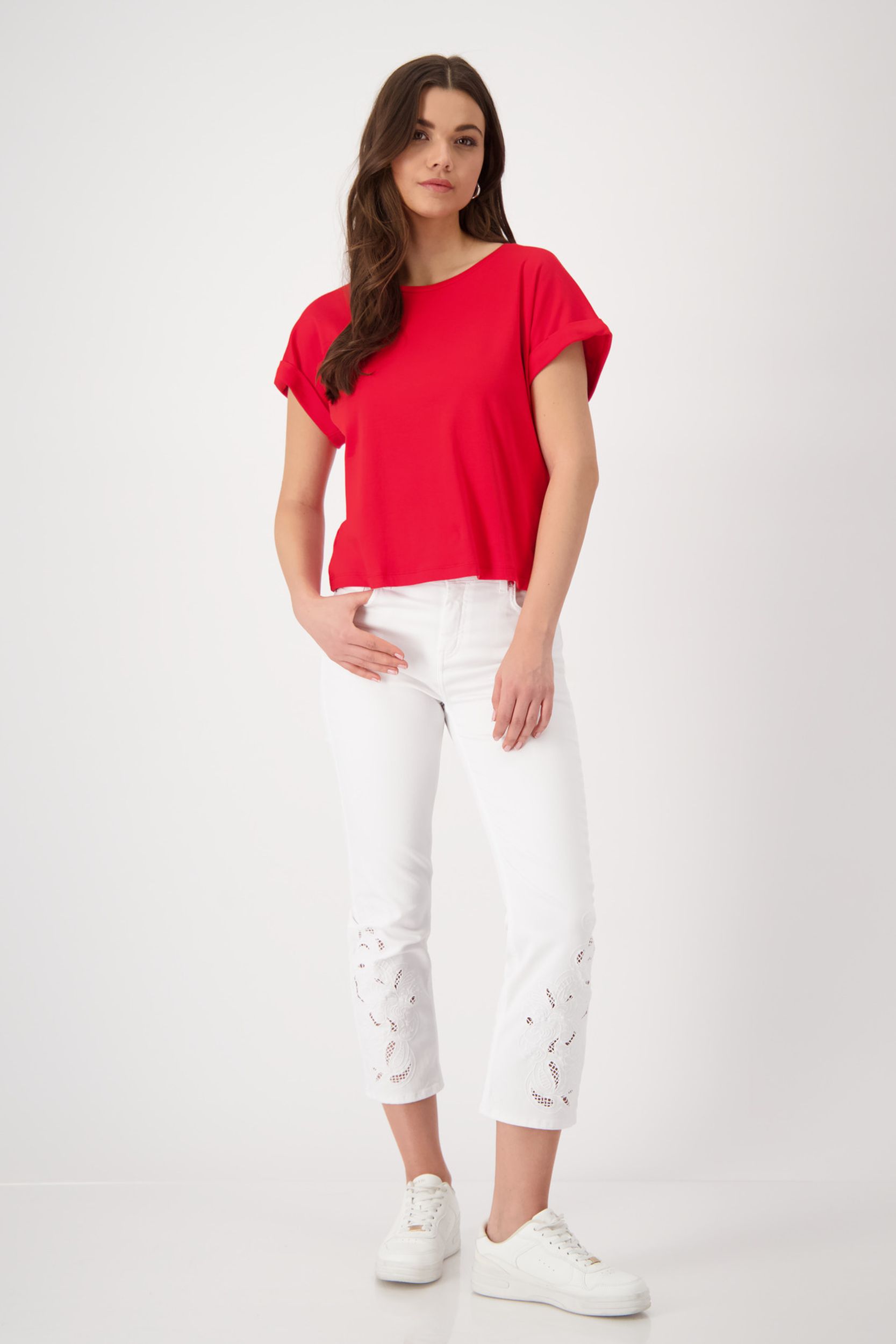 Monari |  T-Shirt, cream | 42 | red