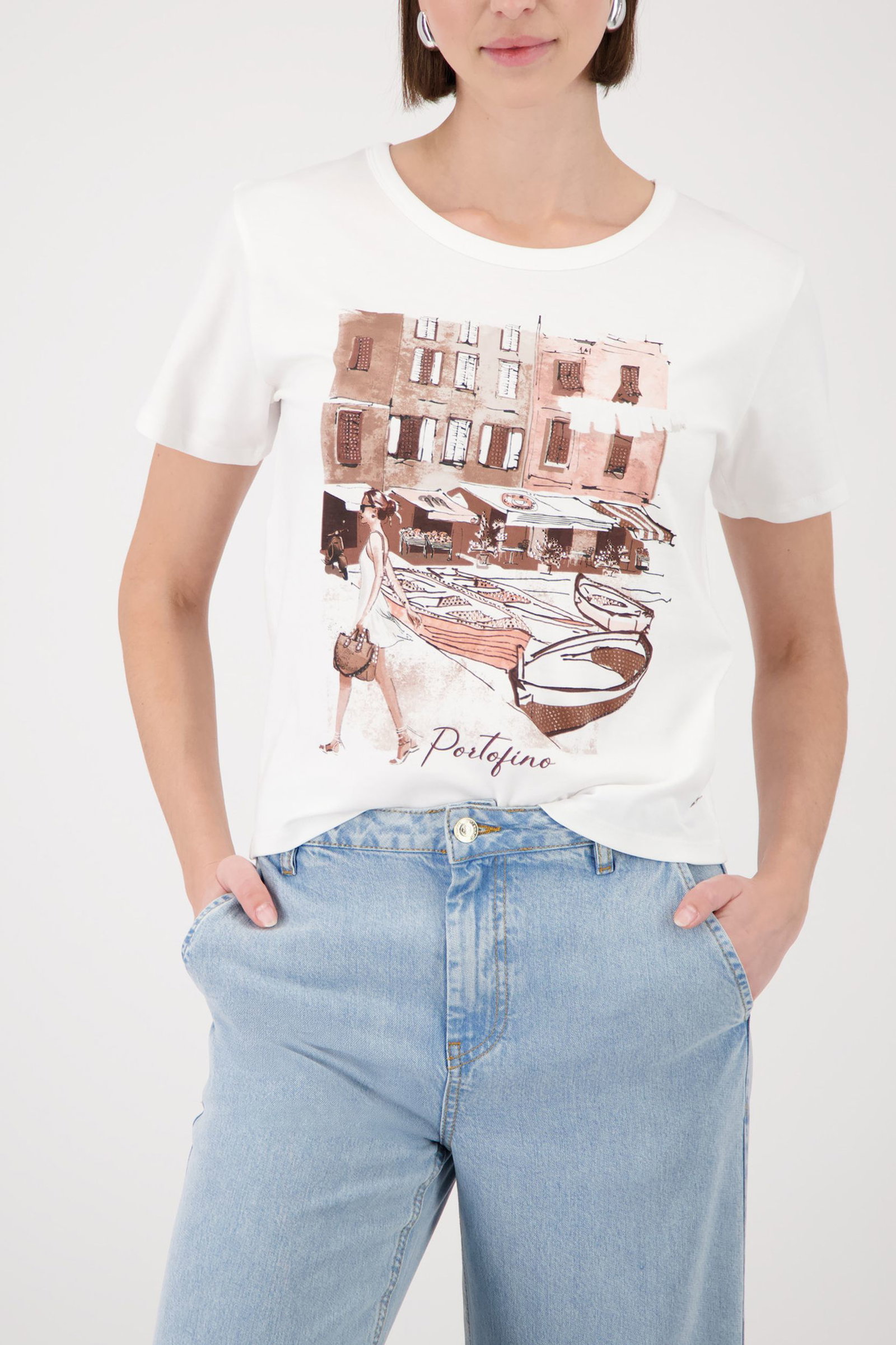 Monari |  T-Shirt, cream | 36