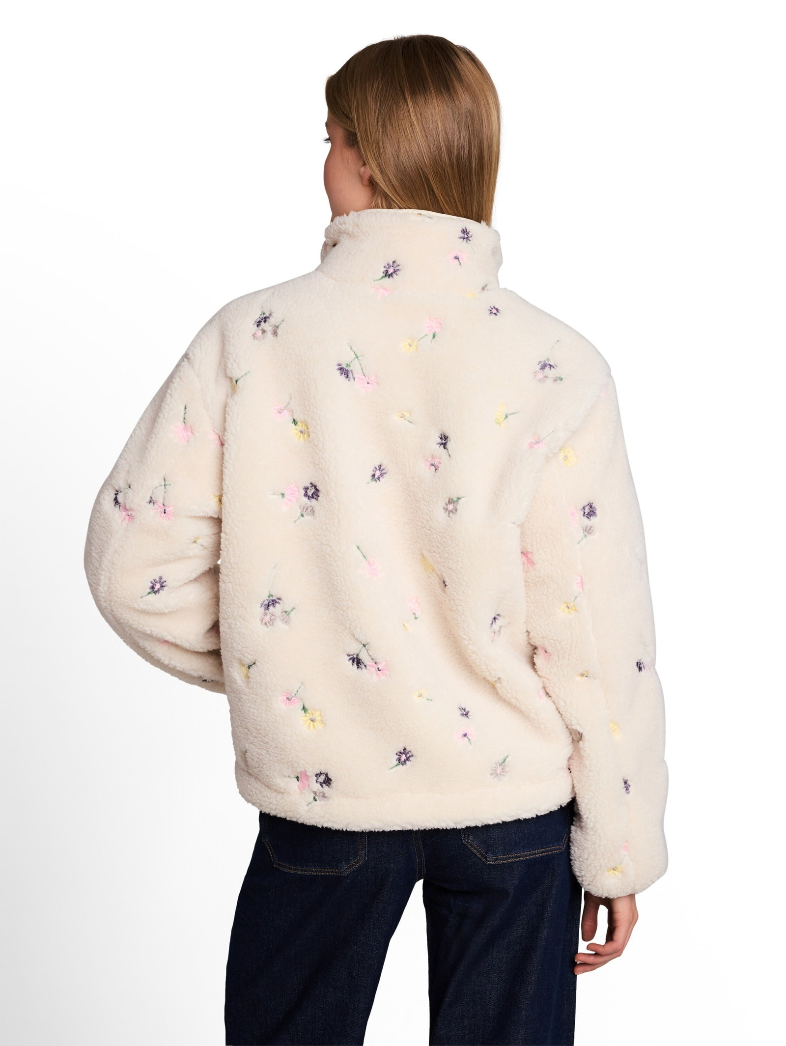 teddy jacket, beige flower embro teddy #4