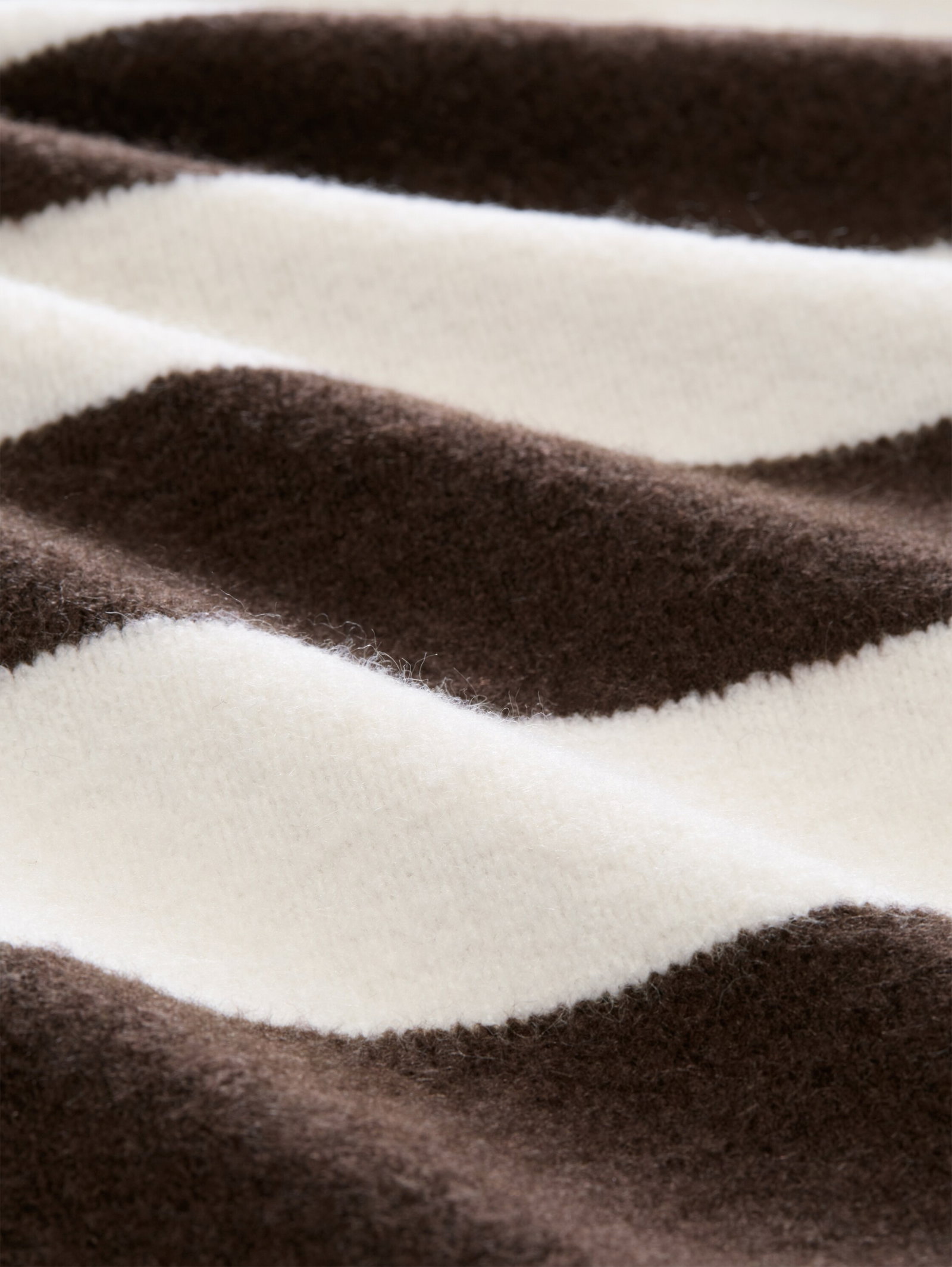 cozy knit cardigan, big brown white stripe #8