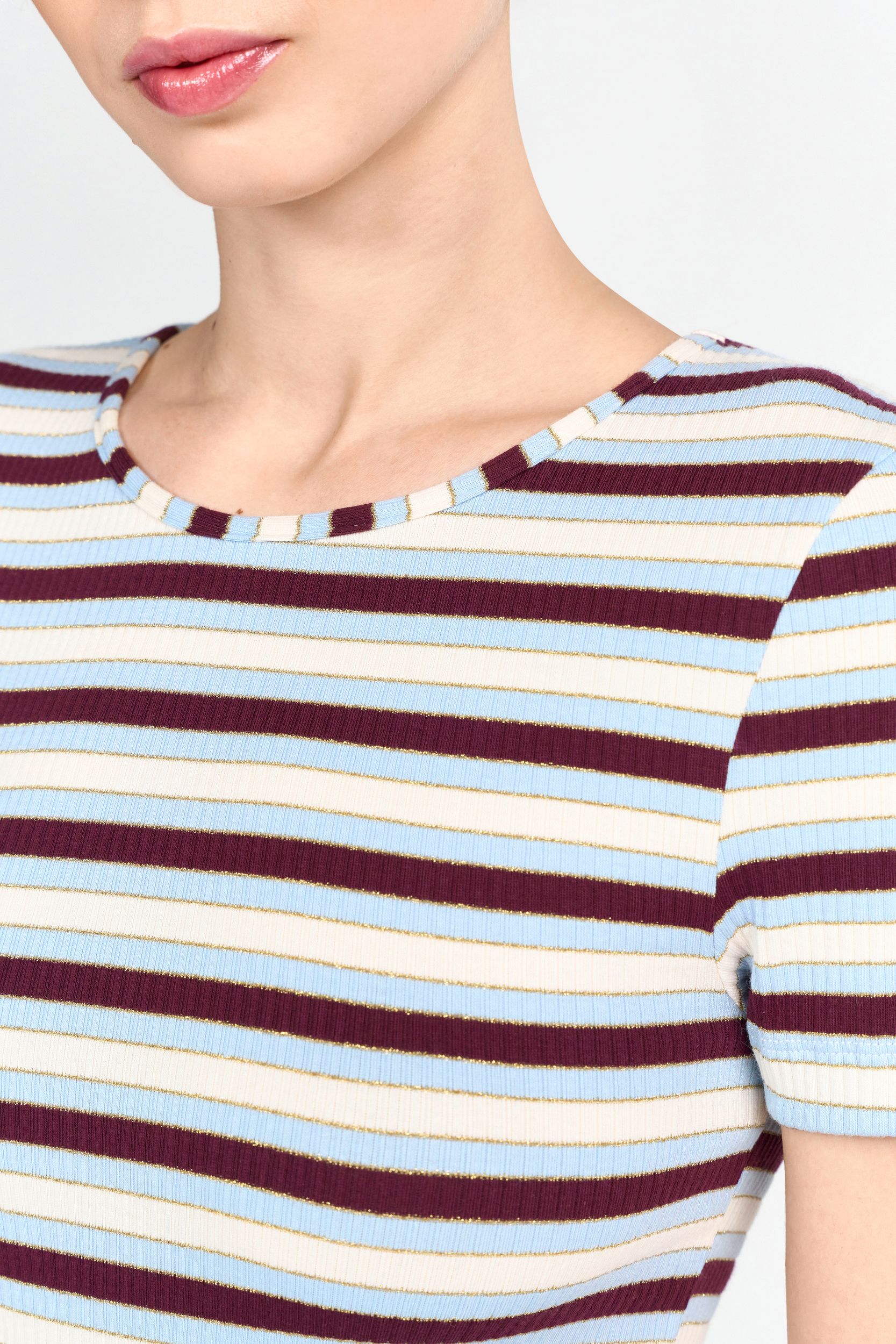  |  Multicolor Rib Shirt, ruby glow | L | ruby glow