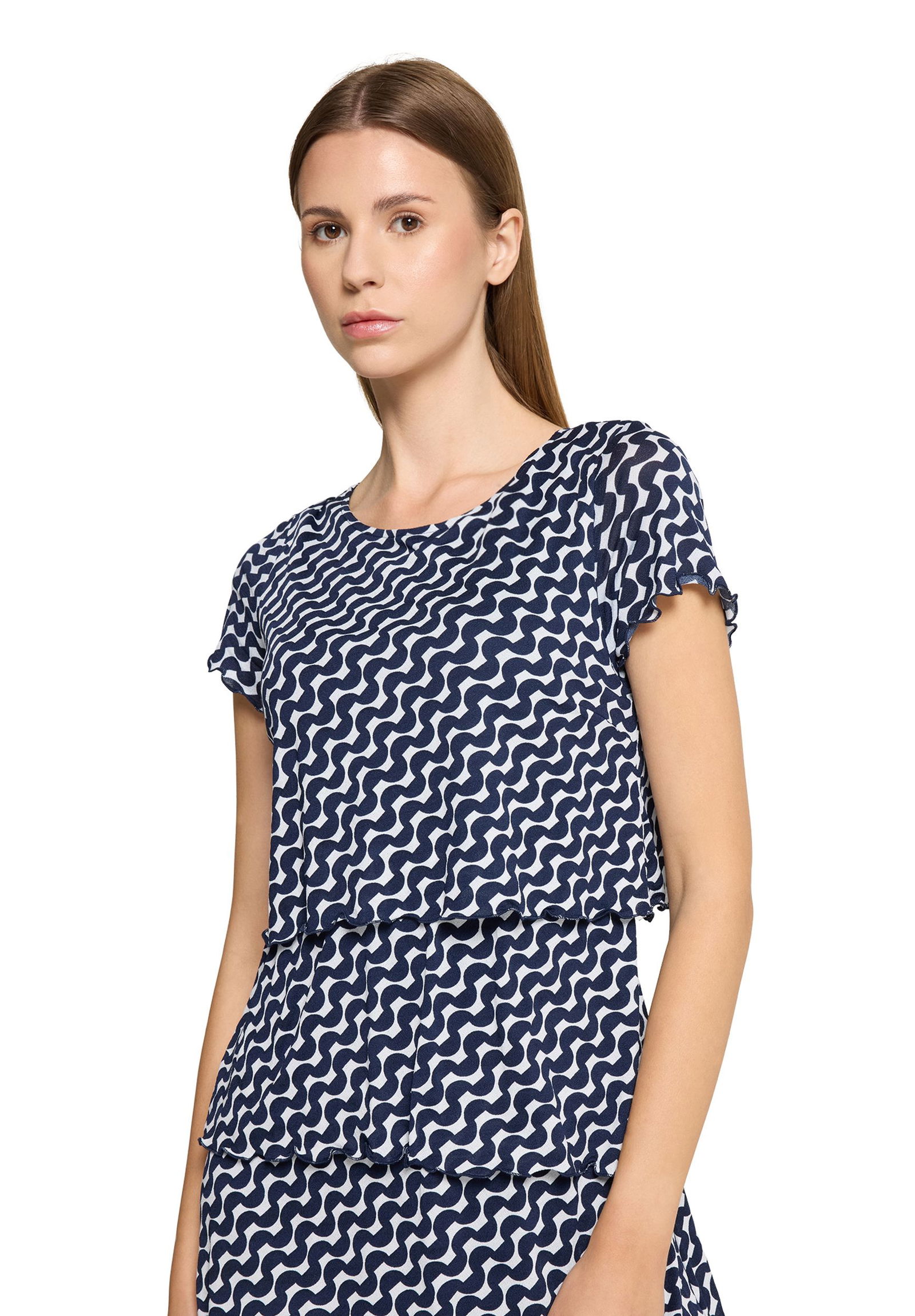 Betty Barclay |  Betty Barclay Stufenkleid | 42 | dunkelblau/weiß