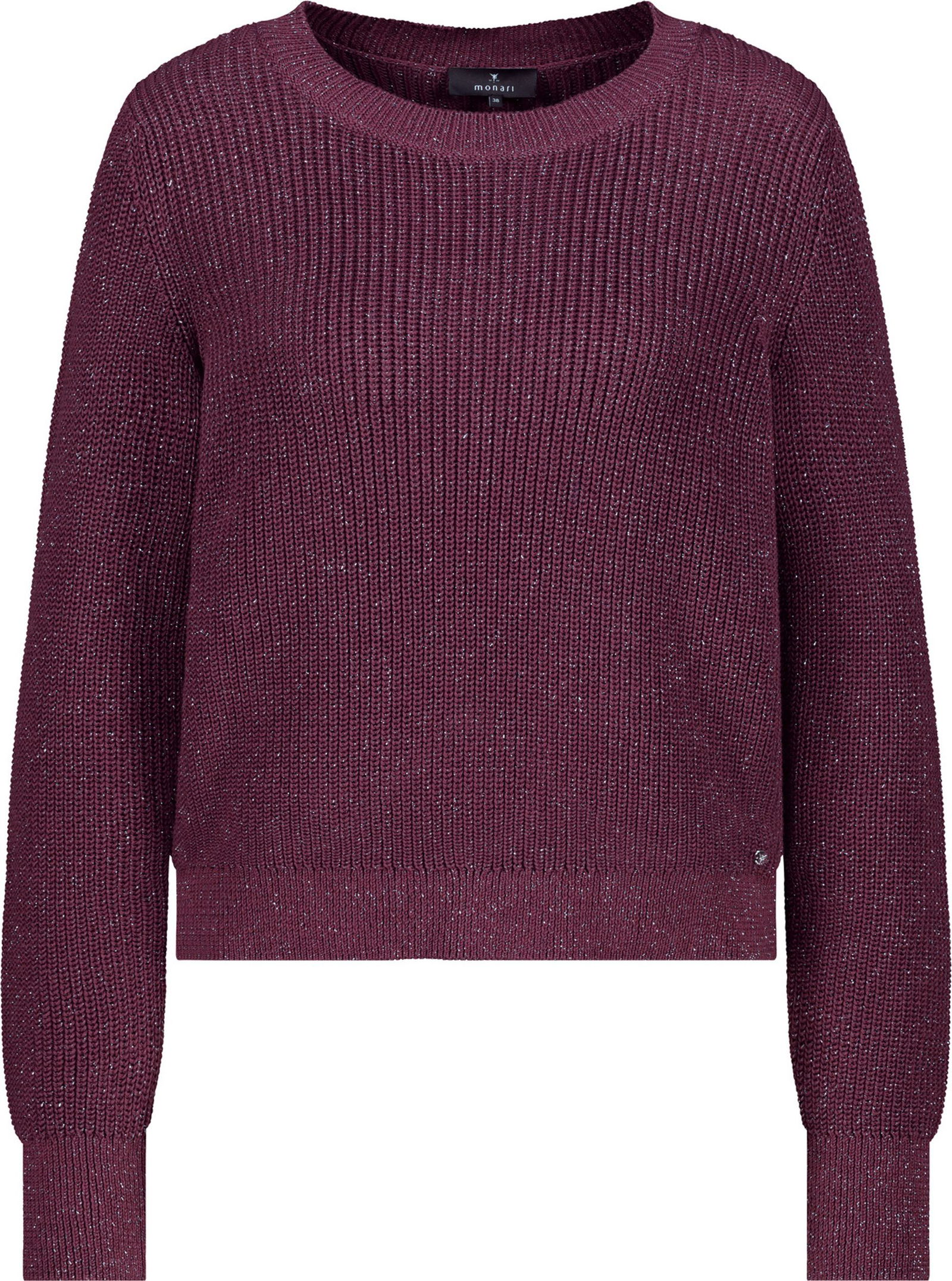 Monari | Monari Basic-Strickpullover mit Lurex | 36 | bordeaux
