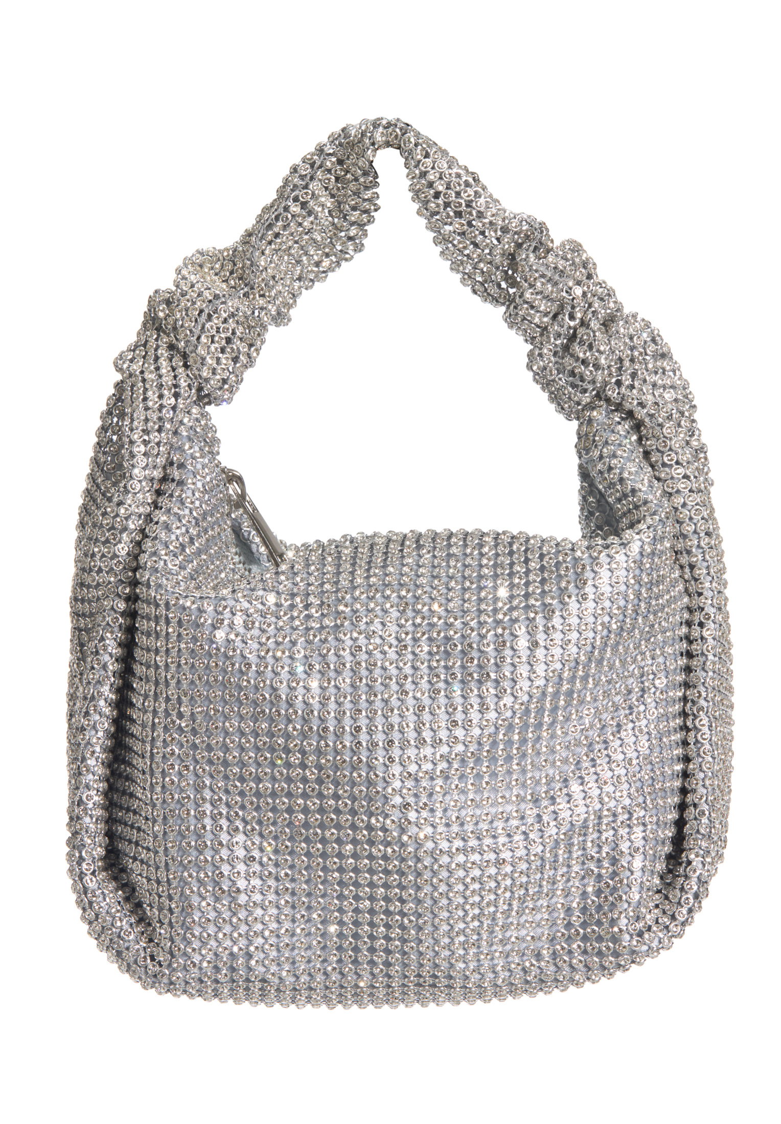 Henkeltasche aus glänzendem Strassg, silver #1