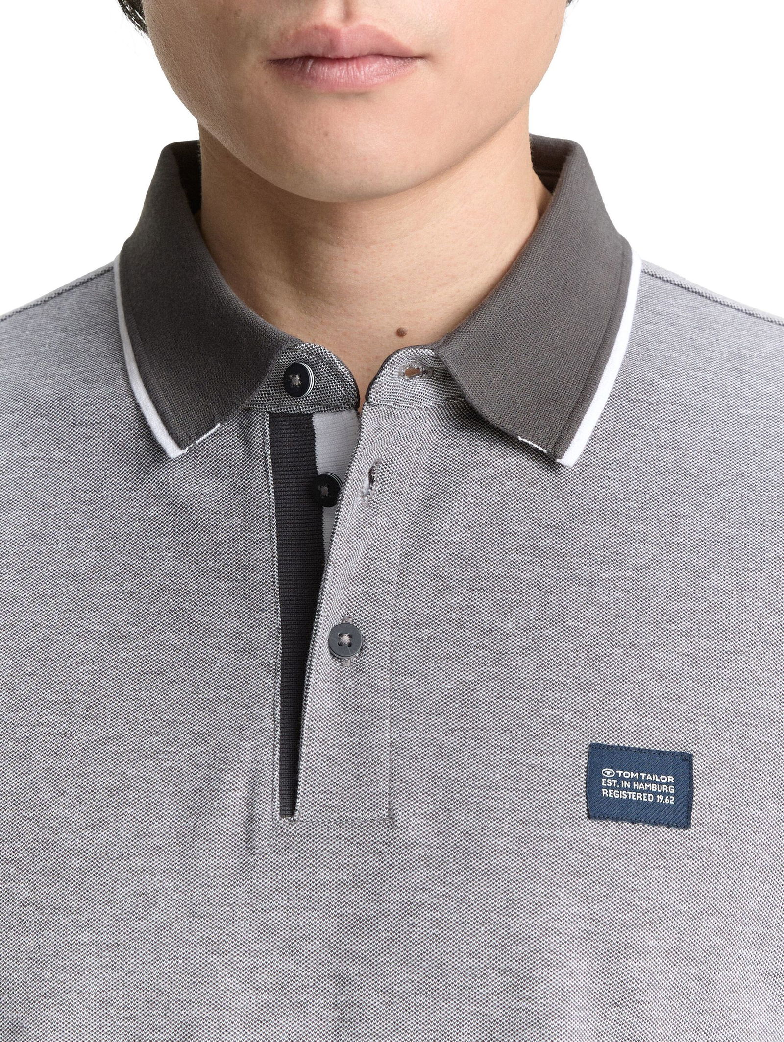 Tom Tailor |  Tom Tailor Poloshirt  | XXL | tarmac grey white two tone
