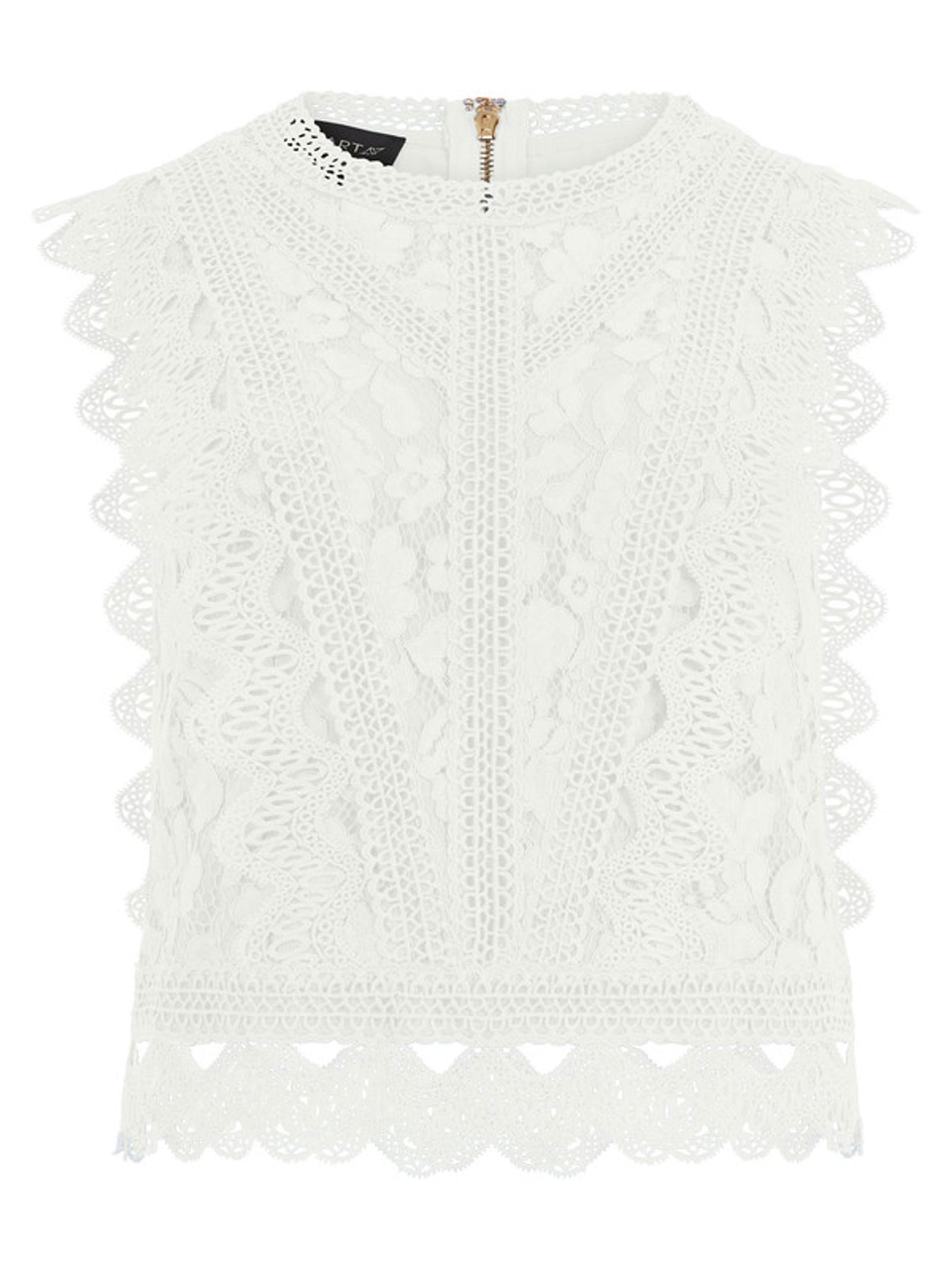 Apart |  Apart Spitzentop mit Rüschen und Häkeldetails | 38 | 1112_42122