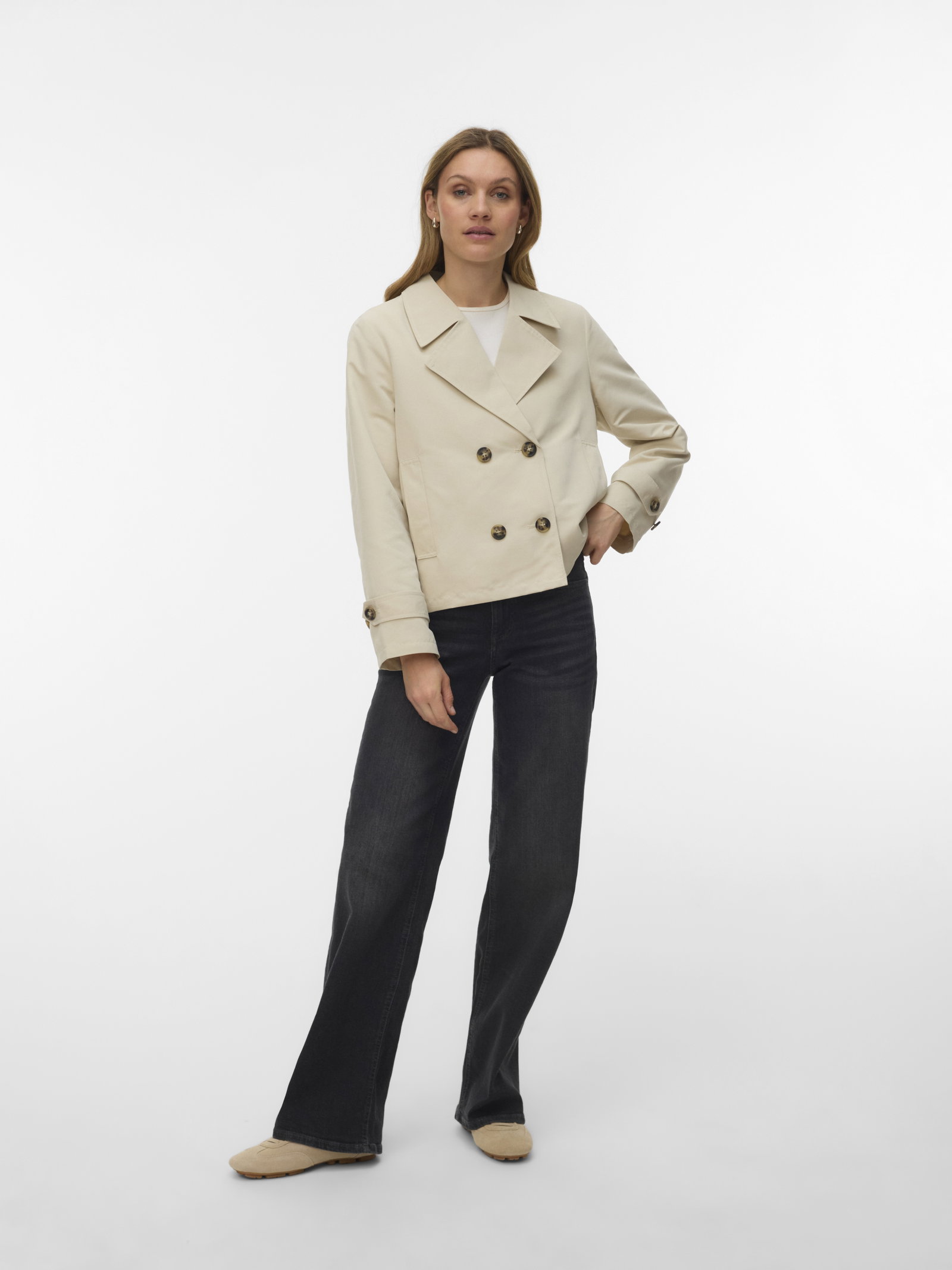 VMCHLOEMIA SHORT TRENCHCOAT NOOS, Oatmeal #1