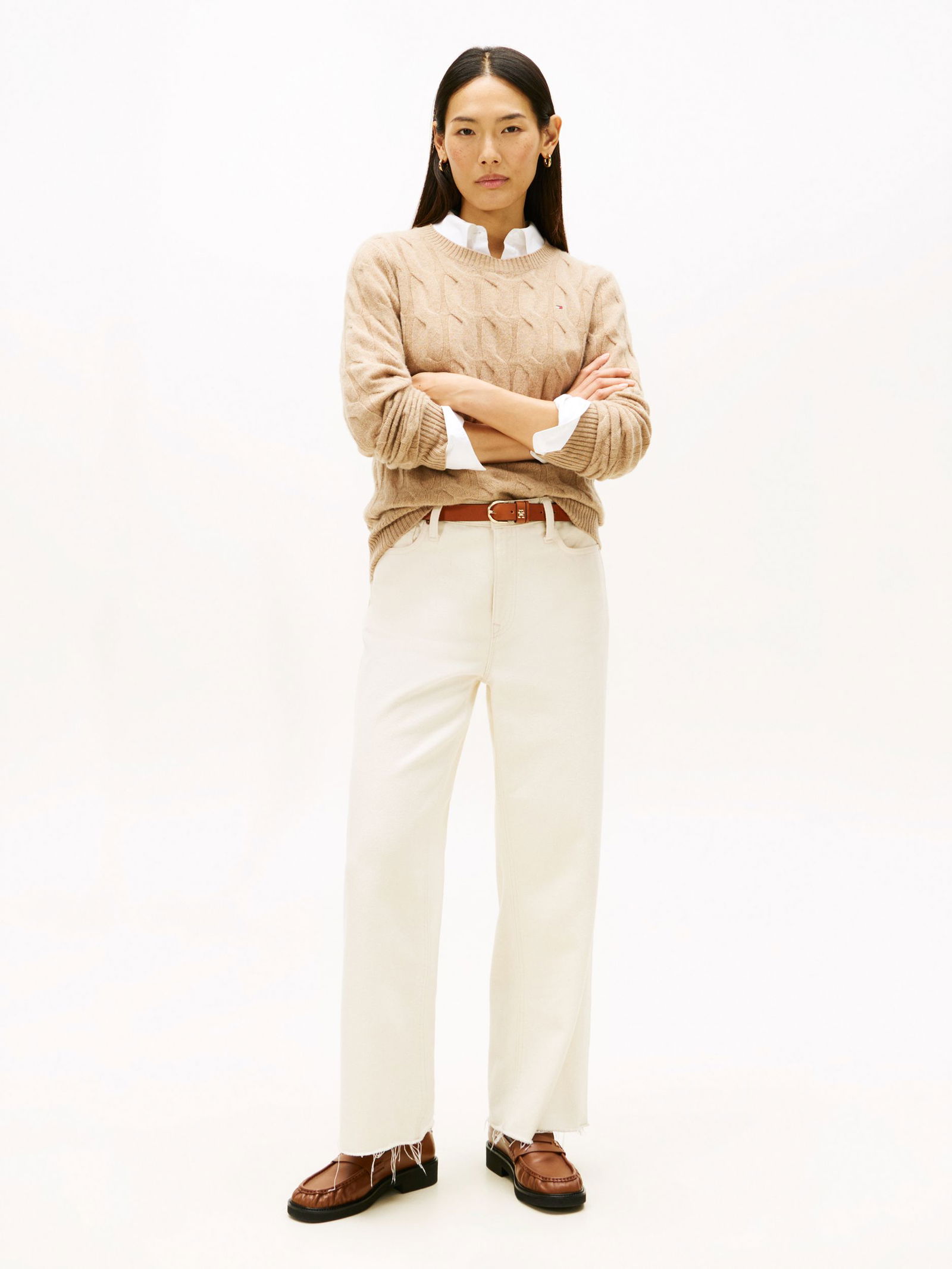 Tommy Hilfiger | Tommy Hilfiger Soft Strickpullover | L | safari canvas heather