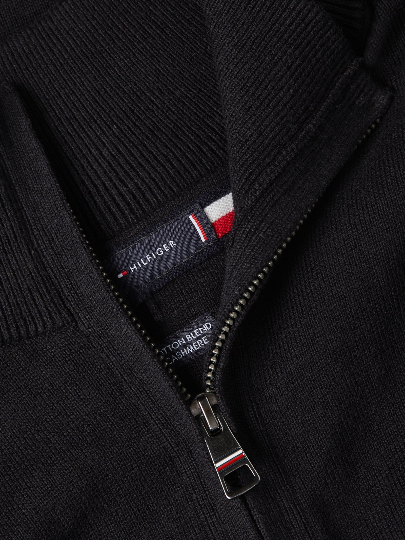PIMA ORG CTN CASHMERE ZIP THRU, BLACK #7
