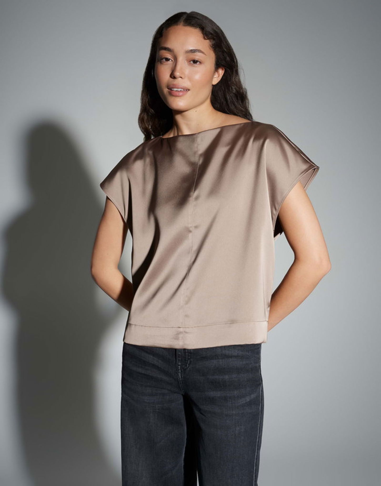 Opus |  Opus Druckbluse  | 38 | warm taupe