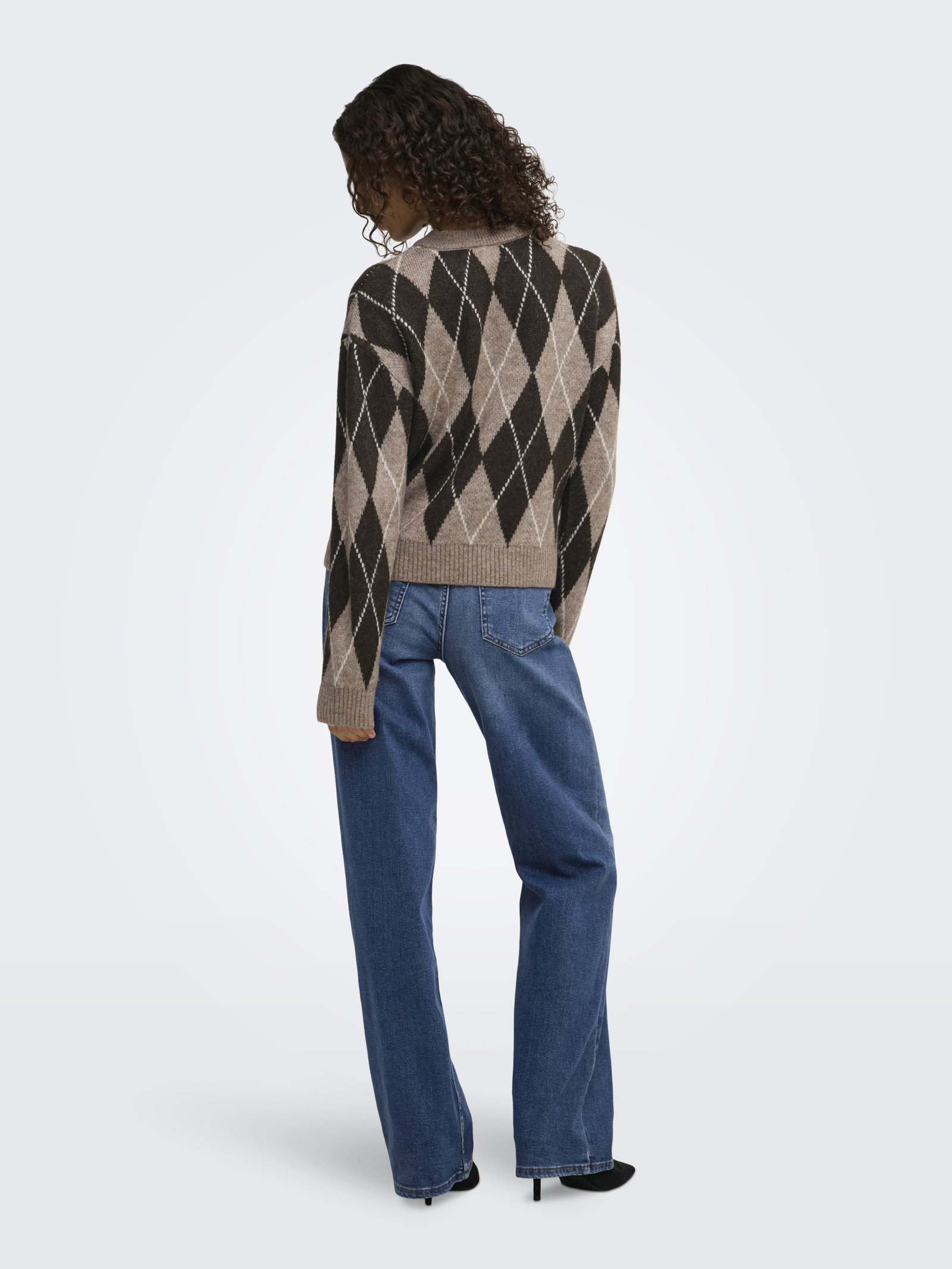 JDYBIANKA L/S ARGYLE PULLOVER KNT N, Chocolate Torte/Argyle #7