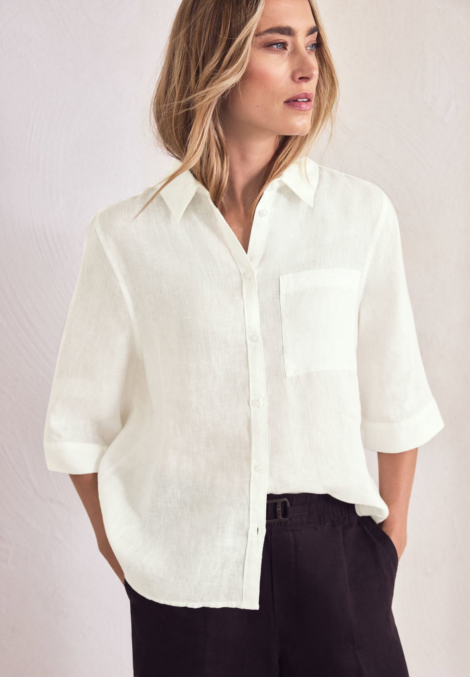 Street One |  Street One Bluse aus Leinen  | 36 | off white