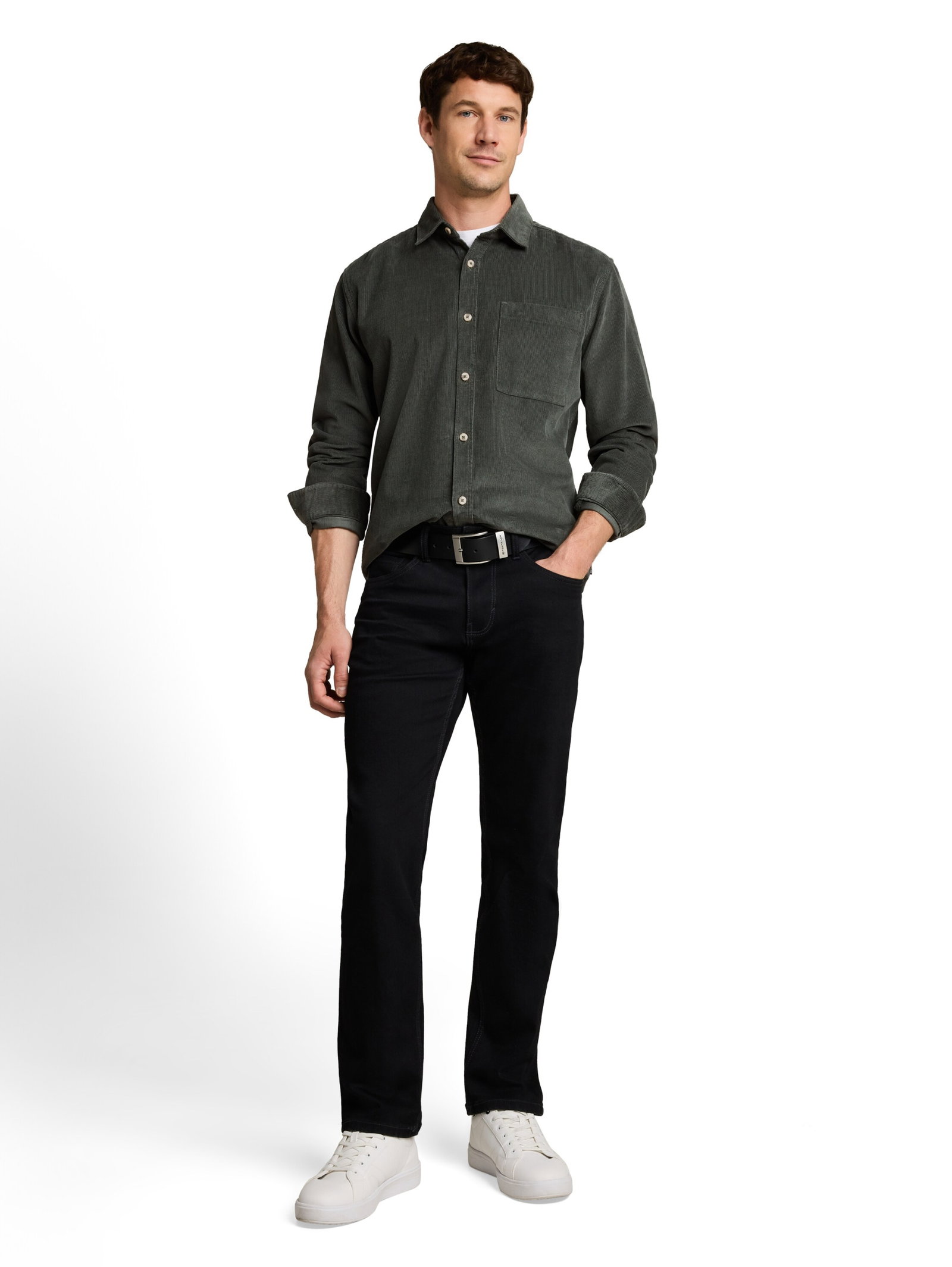 soft corduroy shirt, Darkest Olive #3