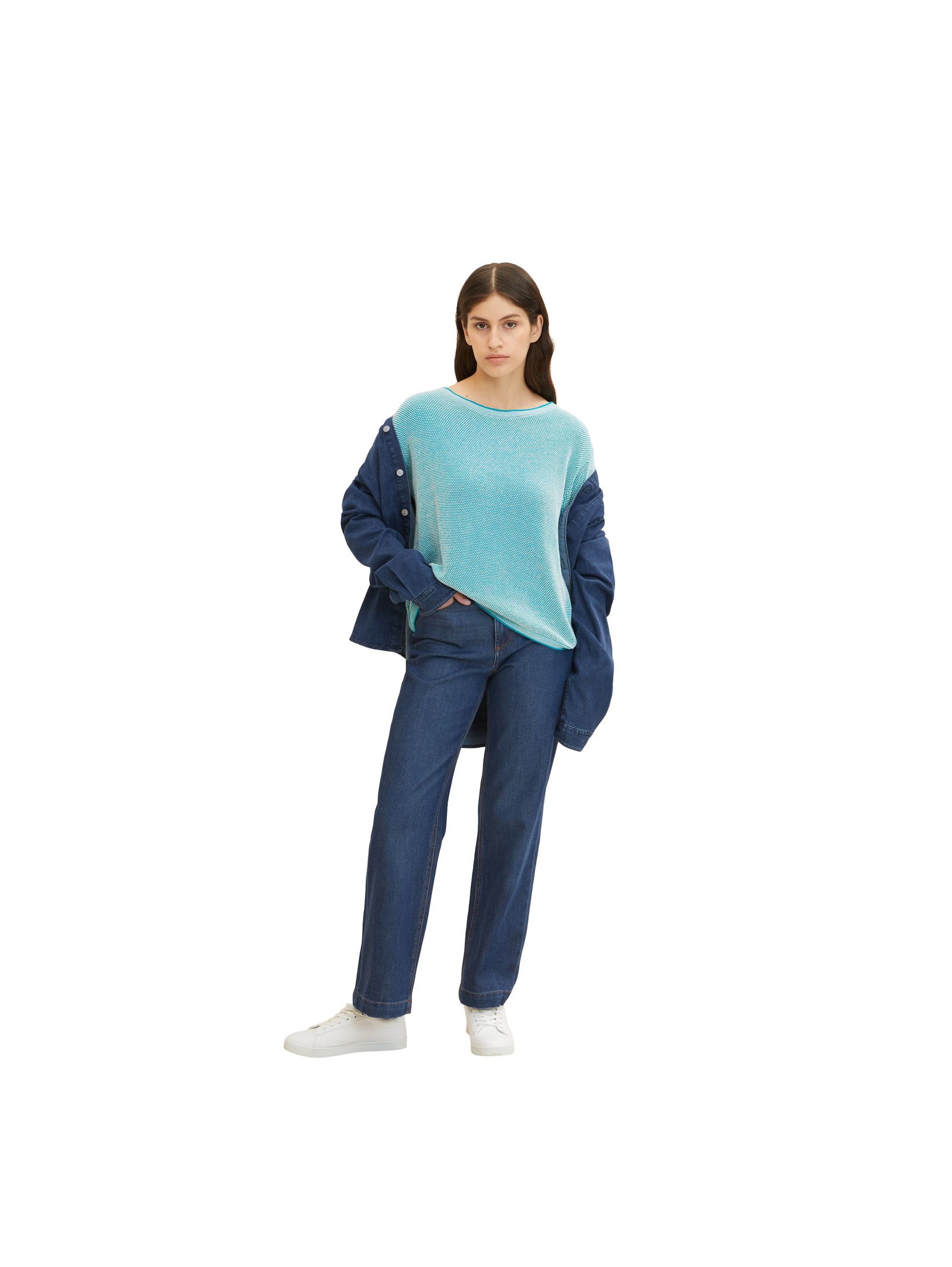 Tom Tailor |  Tom Tailor Pullover  | L | teal blue bubble structure