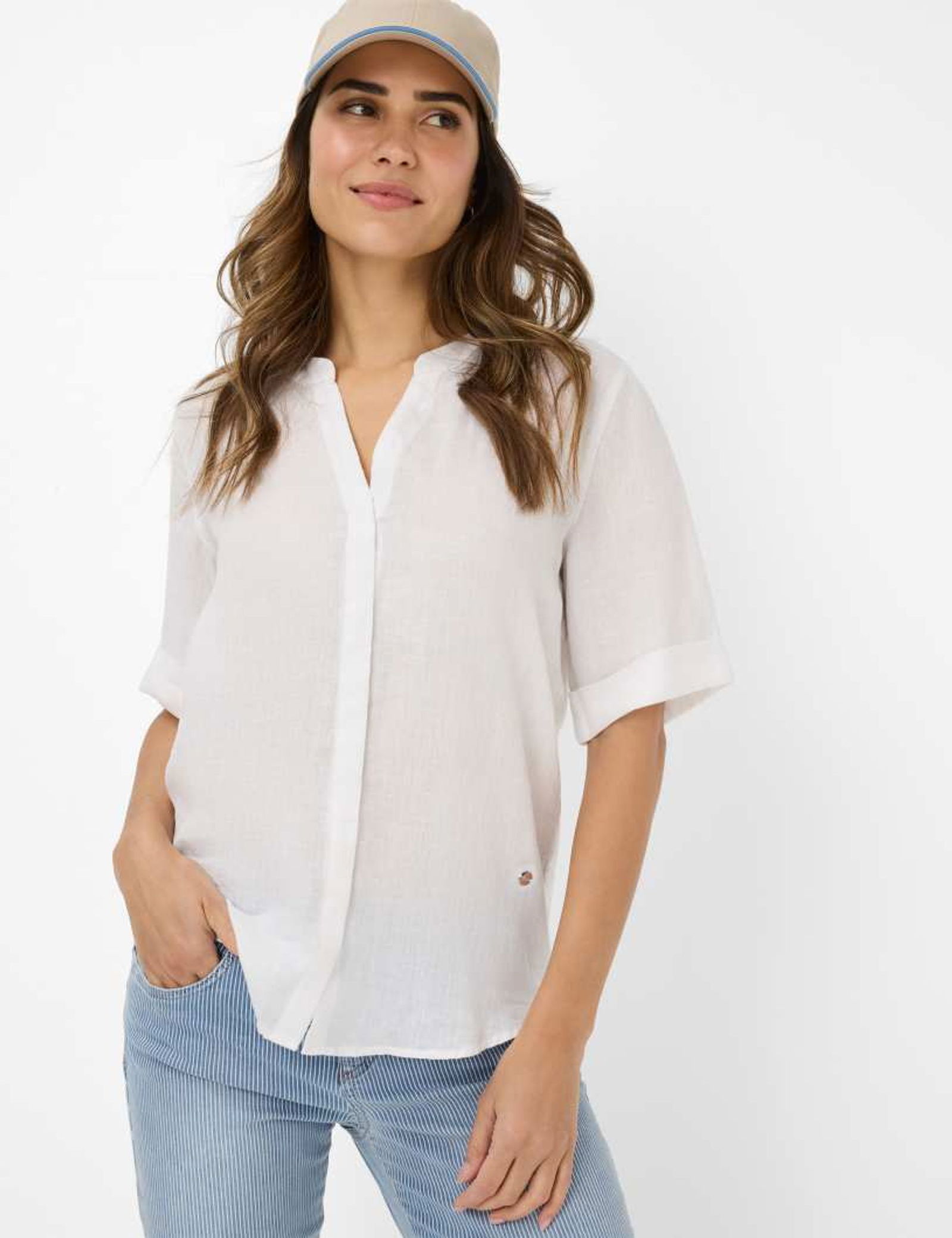Brax |  Brax Bluse aus Leinen "Style Veri" | 44 | white