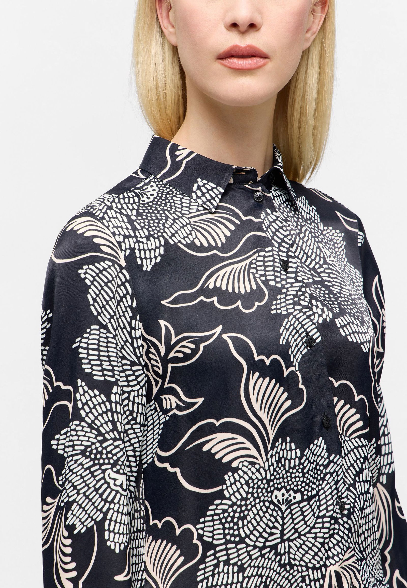 Eterna |  Eterna Druckbluse  | 40 | schwarz