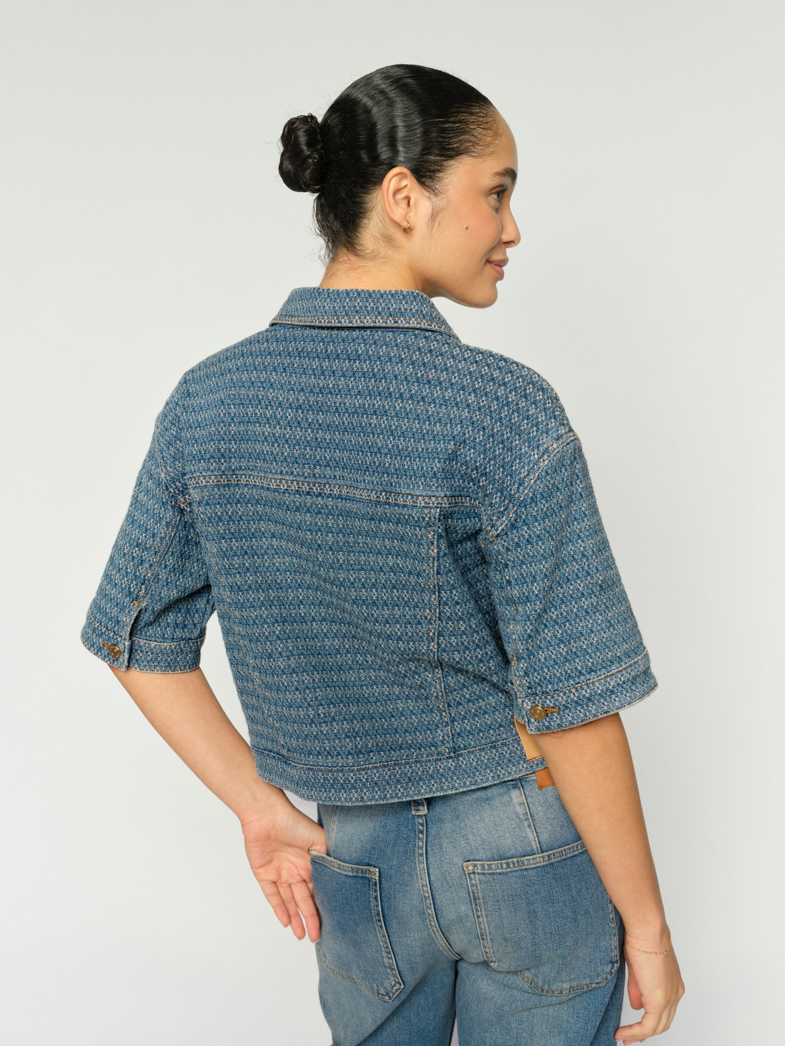 Mos Mosh Relaxed Fit Jacke in Denim-Optik mit Brusttaschen Ebba #4