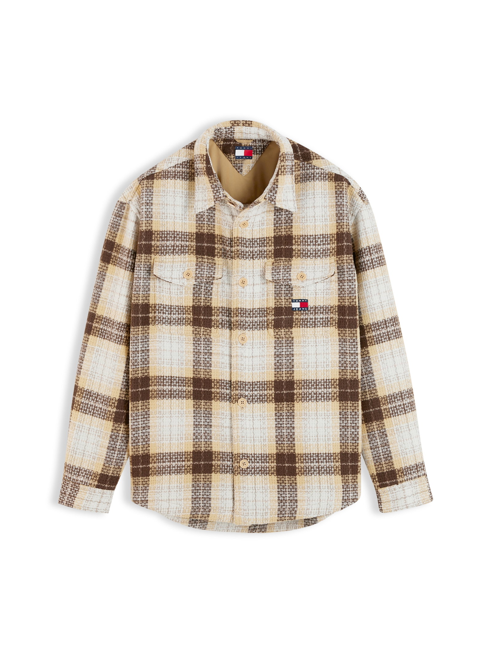 TJM CHECK OVERSHIRT EXT, BEIGE #1