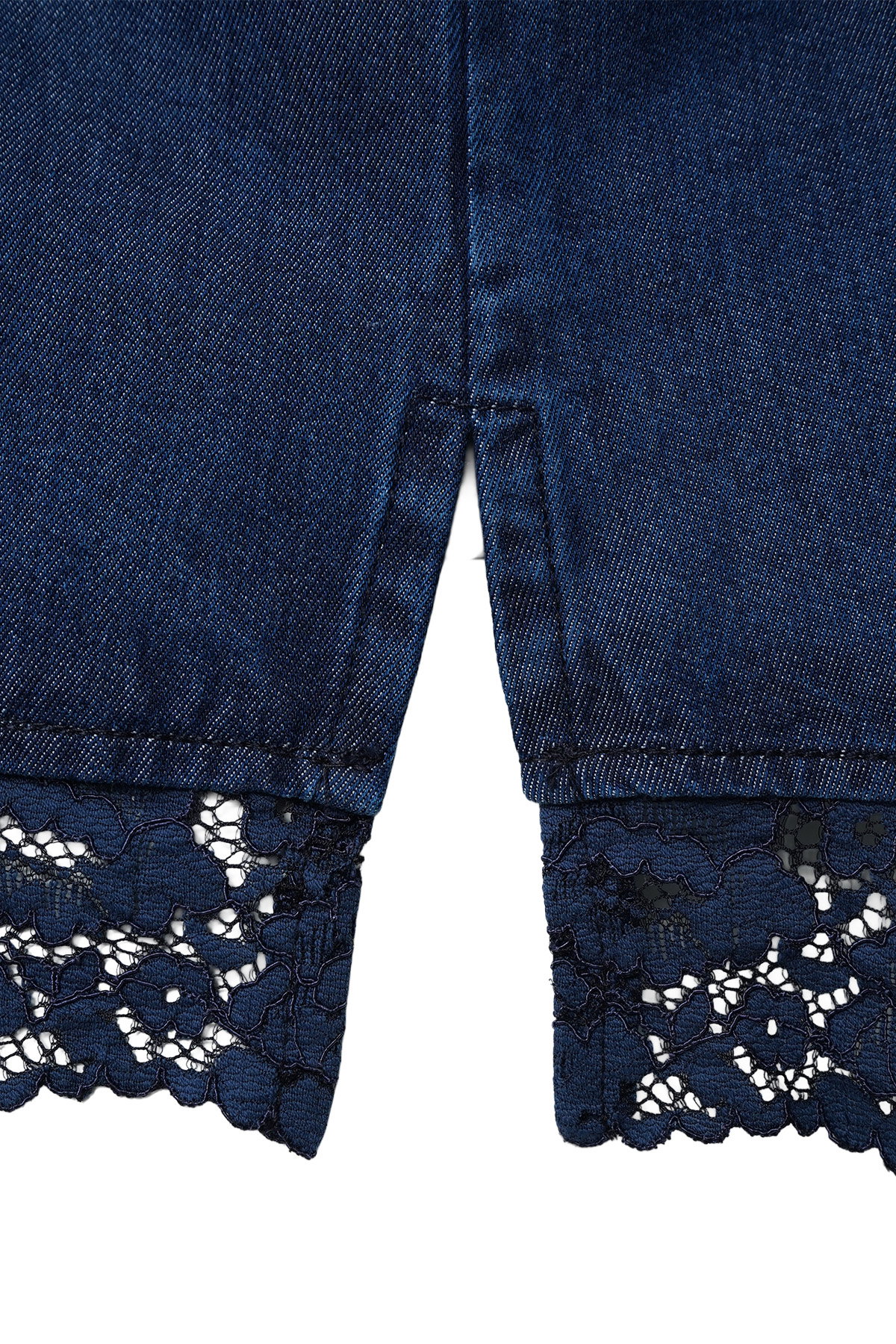 SHIRT WITH CHEST POCKET LACE AT HEM, DARK DENIM #4