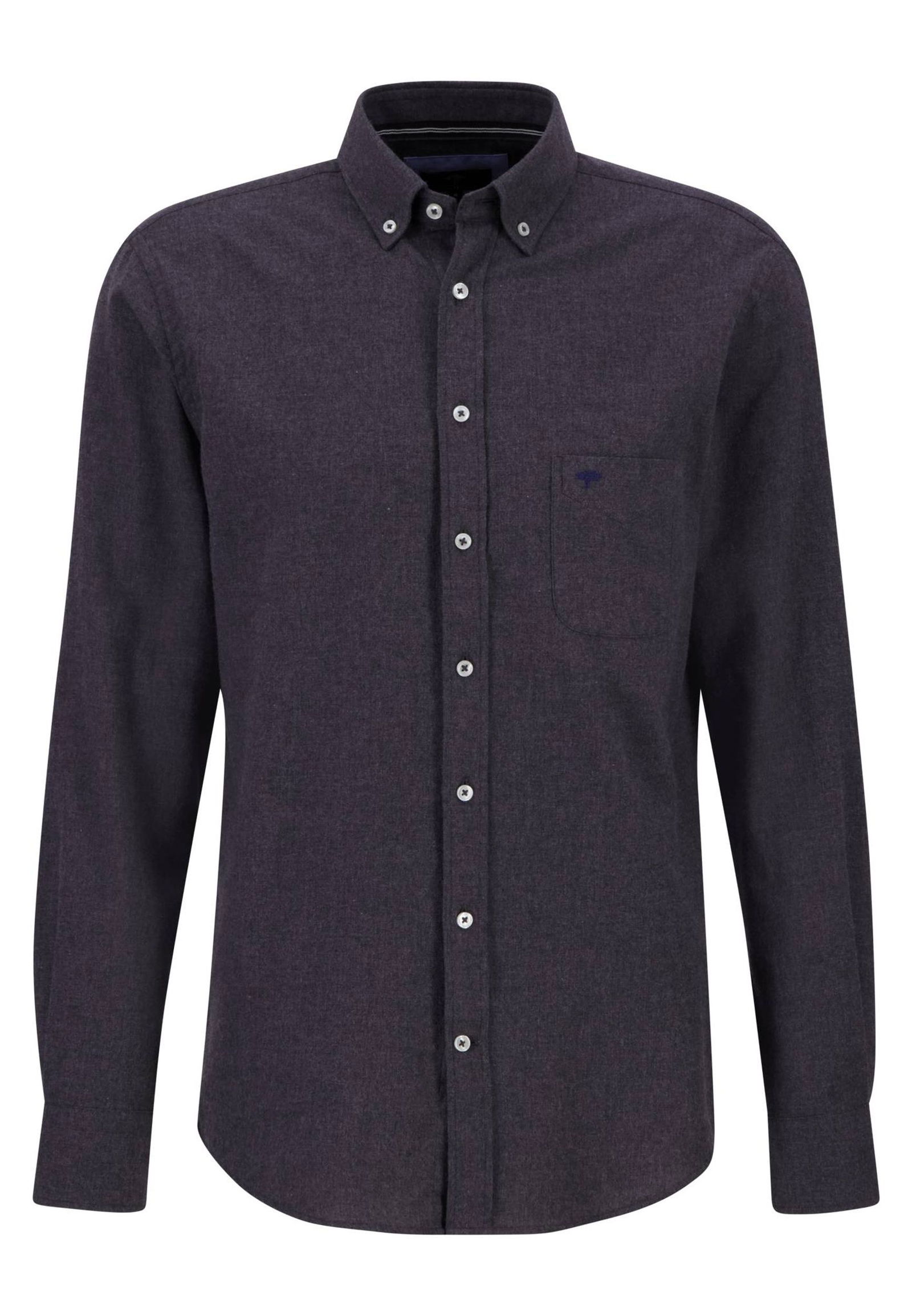 Fynch Hatton |  Fynch Hatton Hemd Regular Fit  | L | charcoal
