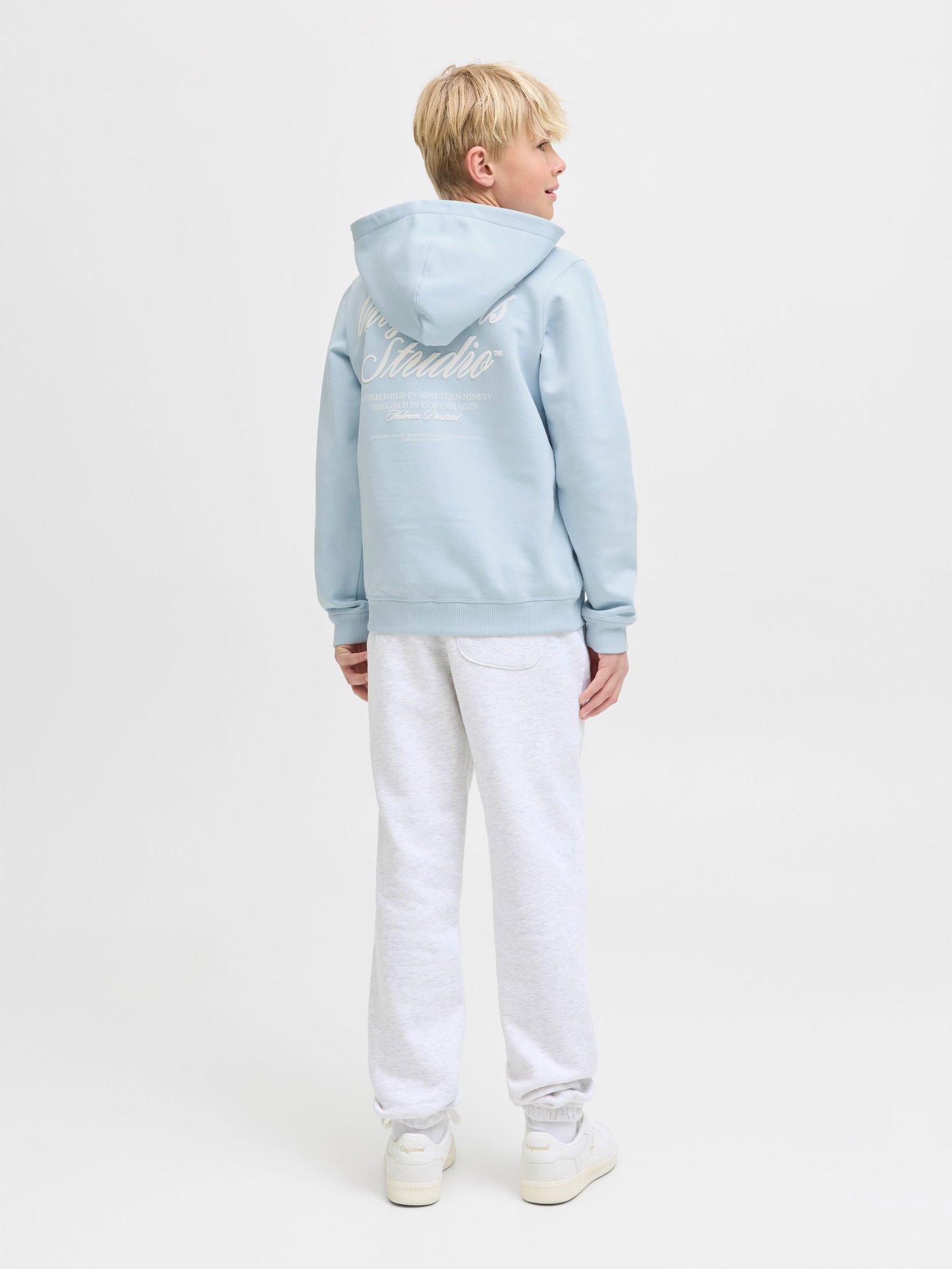 Jack&Jones |  JORNORREBRO TYPO BACK SWEAT HOOD SN JNR | 176 | skyway