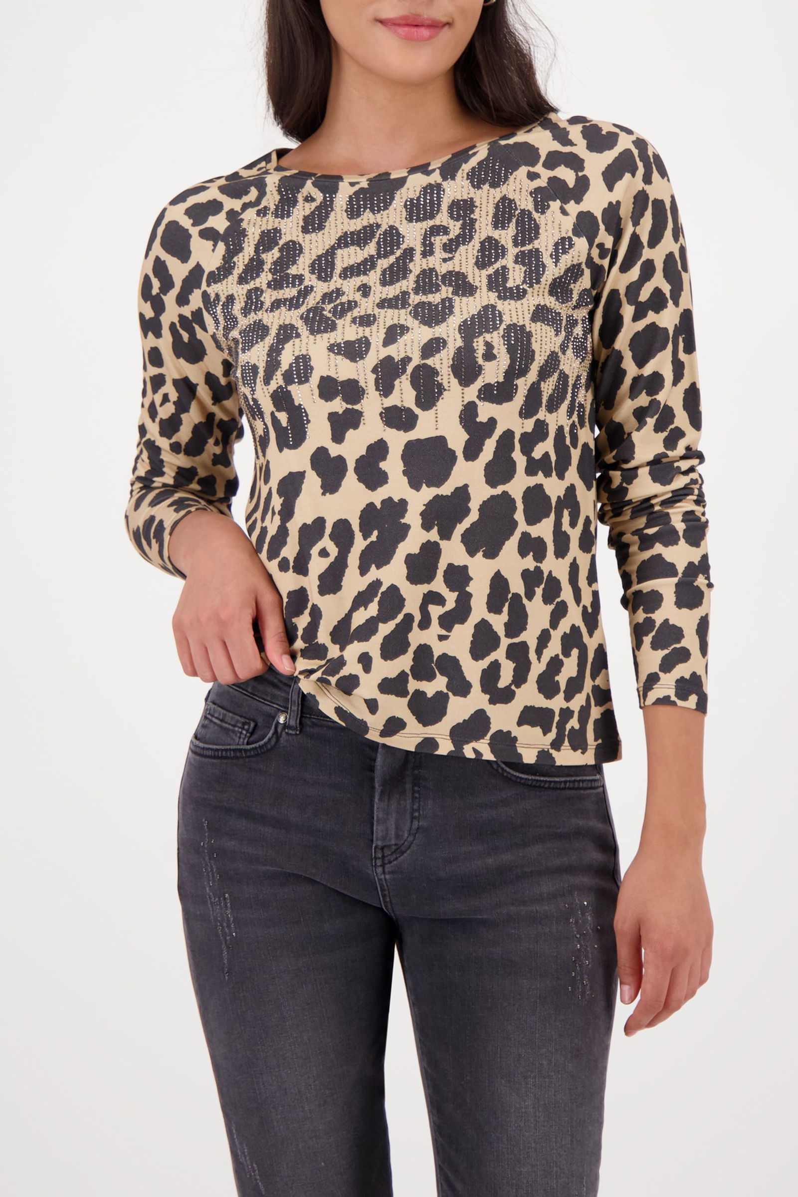 Monari | Pullover, cognac gemustert | 42