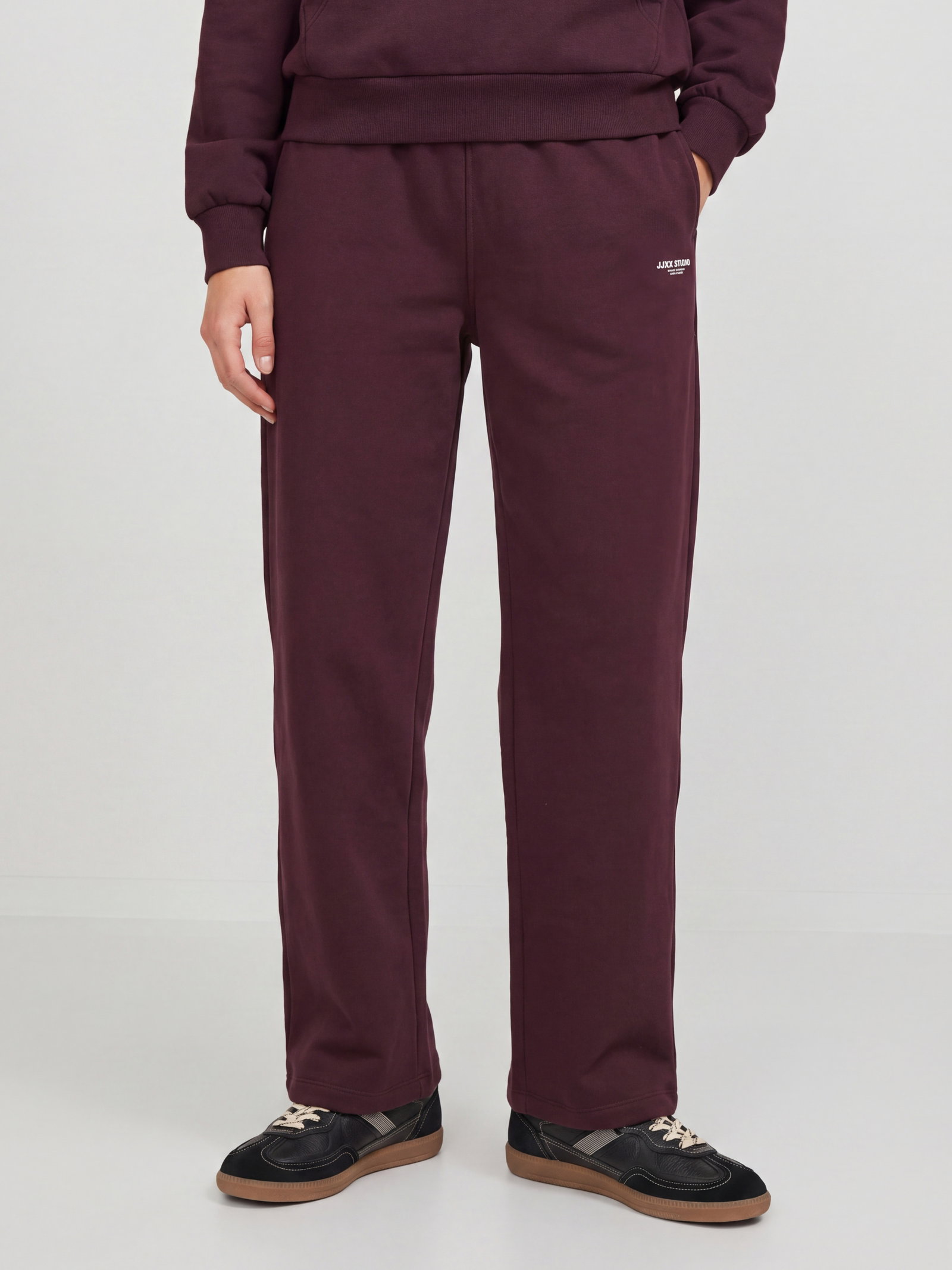 JXSTUDIO VESTERBRO HW PANT SWT NOOS, Winetasting/BRIGHT WHITE JJXX LOGO #2